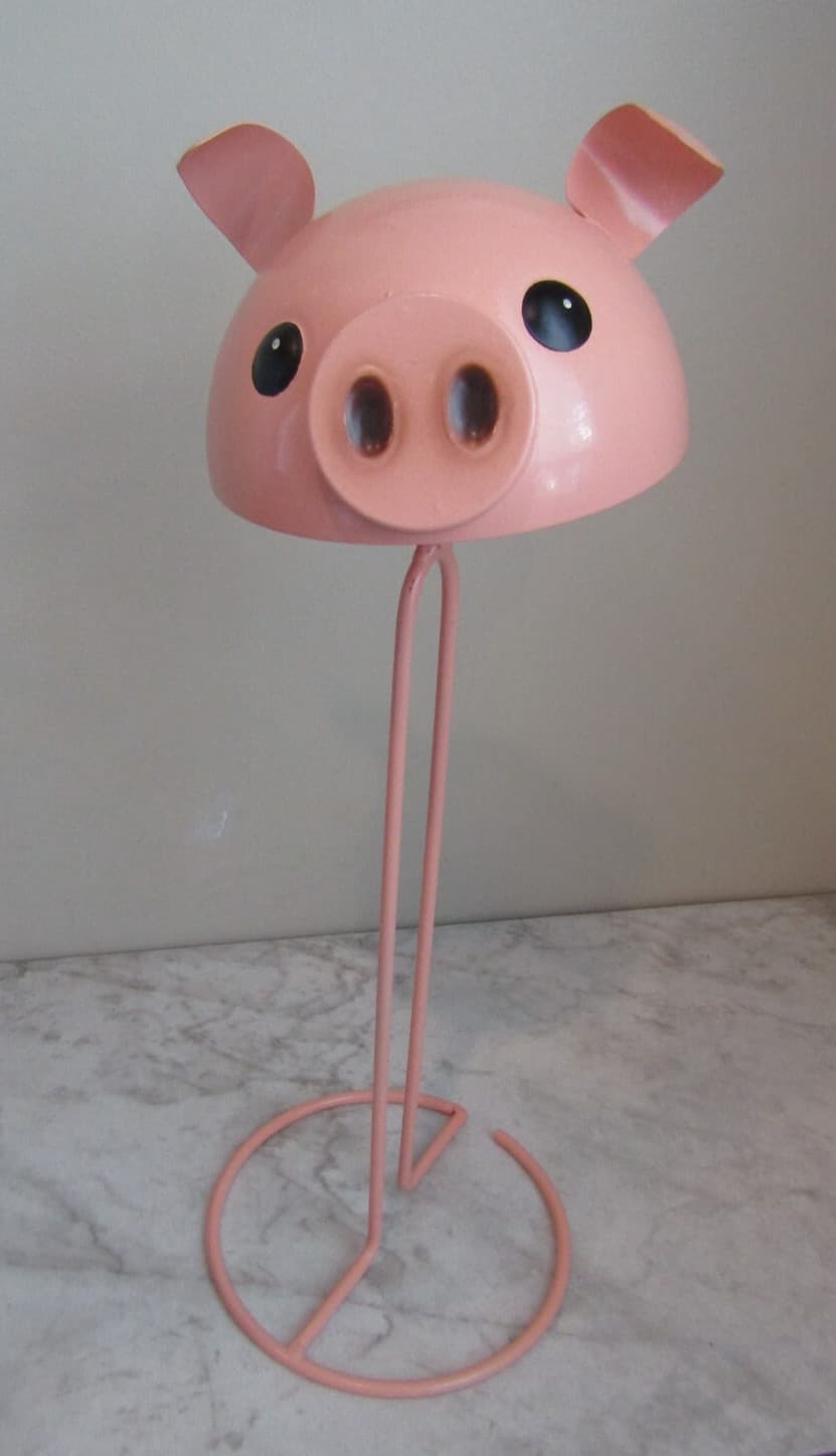 Piggy Paper Towel Holder Decorative Pink Removable Head