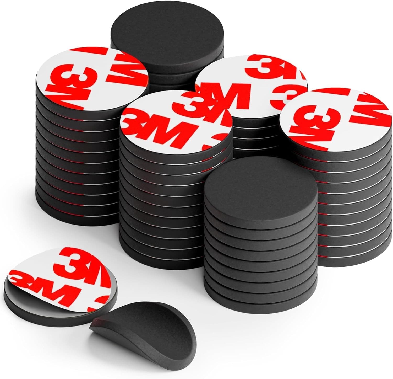 45pcs Round Adhesive Magnets, 0.8"x0.08" Magnetic Dots for Fridge & Whiteboard