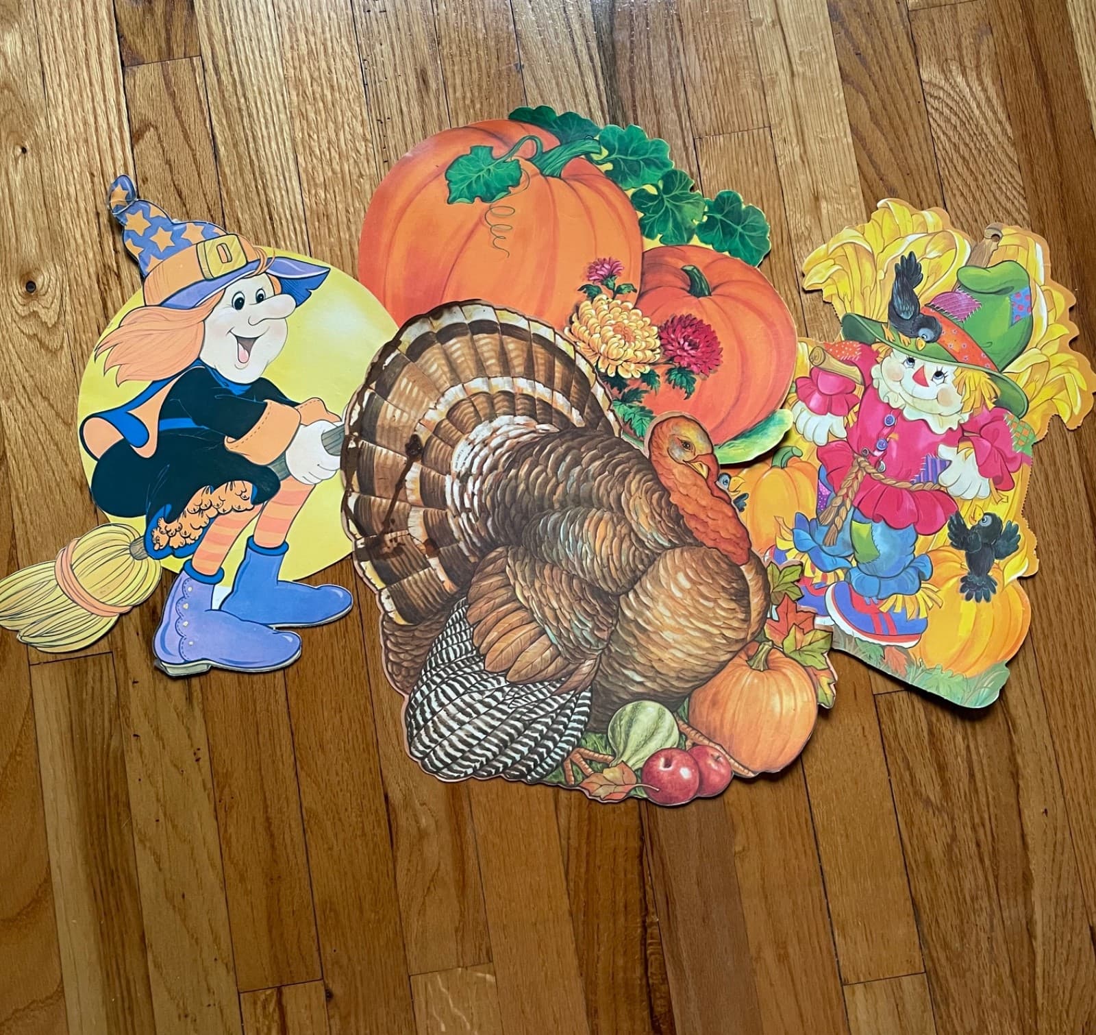 Vintage Fall/Halloween/Thanksgiving Die Cuts - Lot of 4