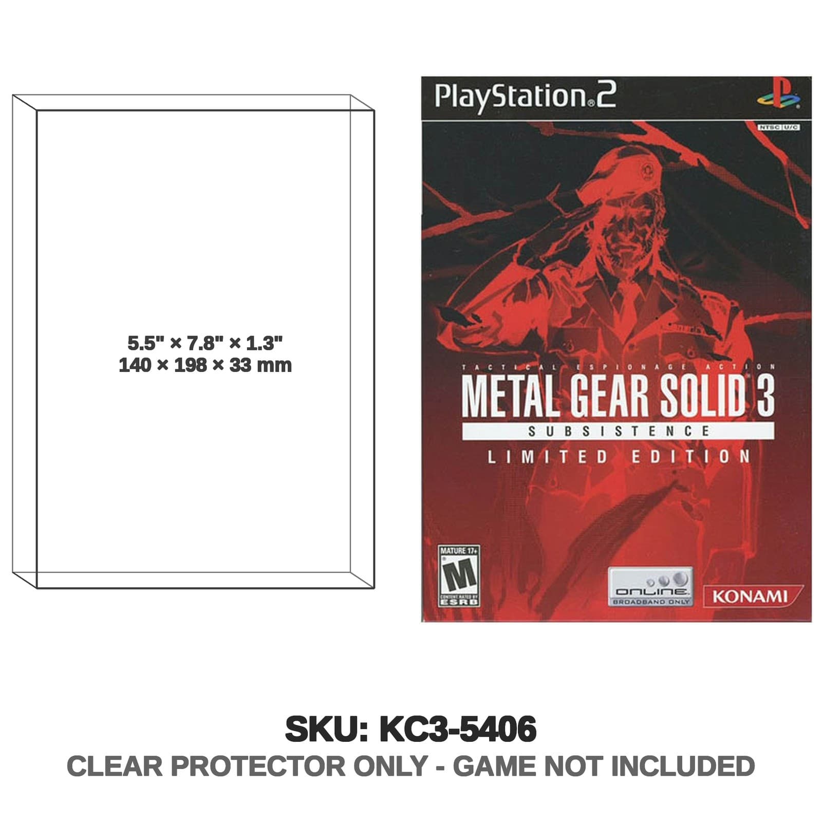 Protector For Metal Gear Solid 3 Subsistence Limited Edition