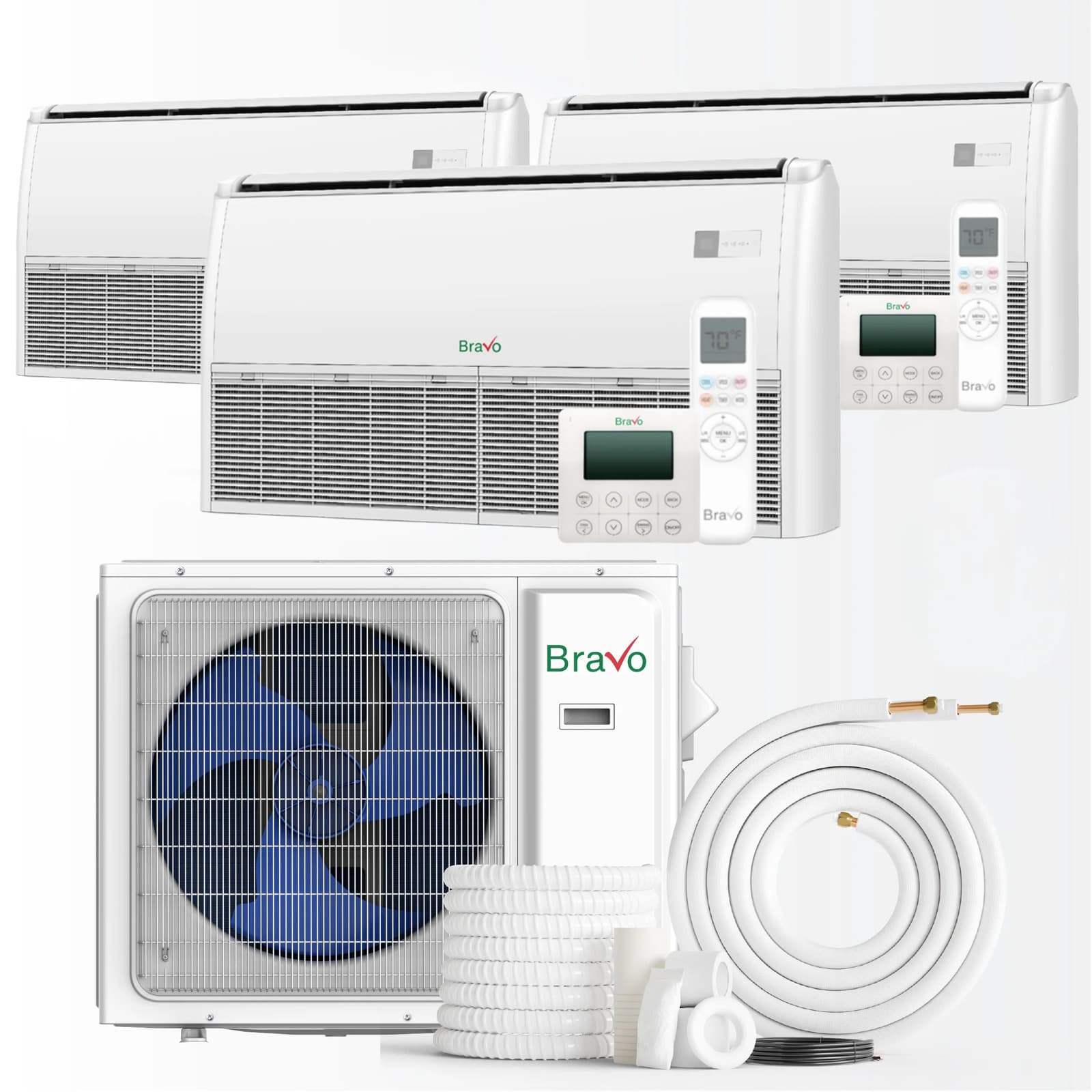 Bravo 3-Zone MS AC & Pump 24000 BTU Universal/Floor Ceiling 9K+12K+12K