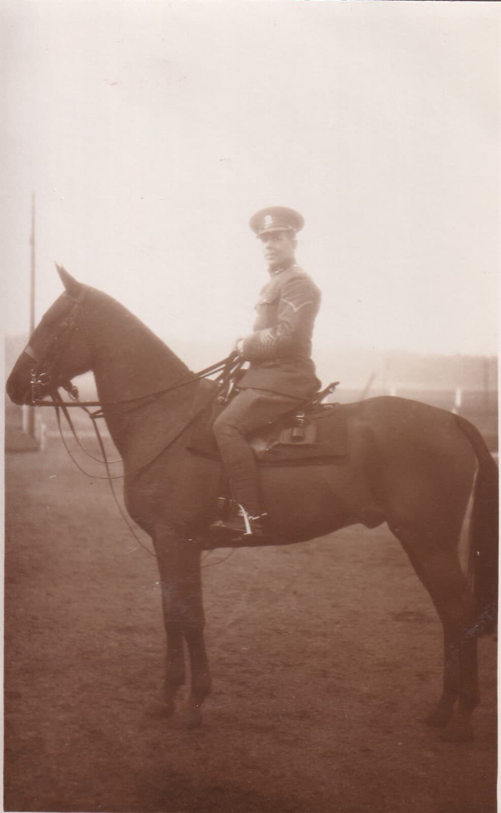 Original 1940's WWII WW2 RPPC Photo BRITISH 15th/19th HUSSARS CAVALRY HORSE 873a