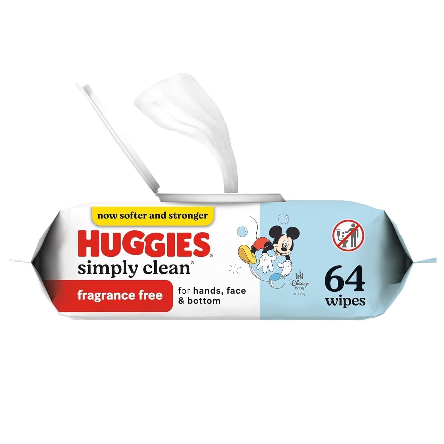 Huggies Simply Clean Baby Wipes Unscented 64ct Flip-Top Pack
