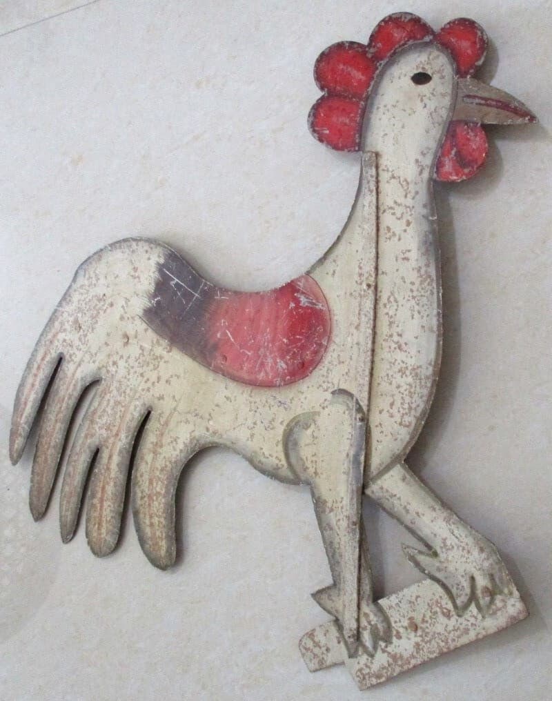 ANTIQUE OLD ROOSTER WEATHER VANE HUGE WEATHERVANE 25.25 INCH