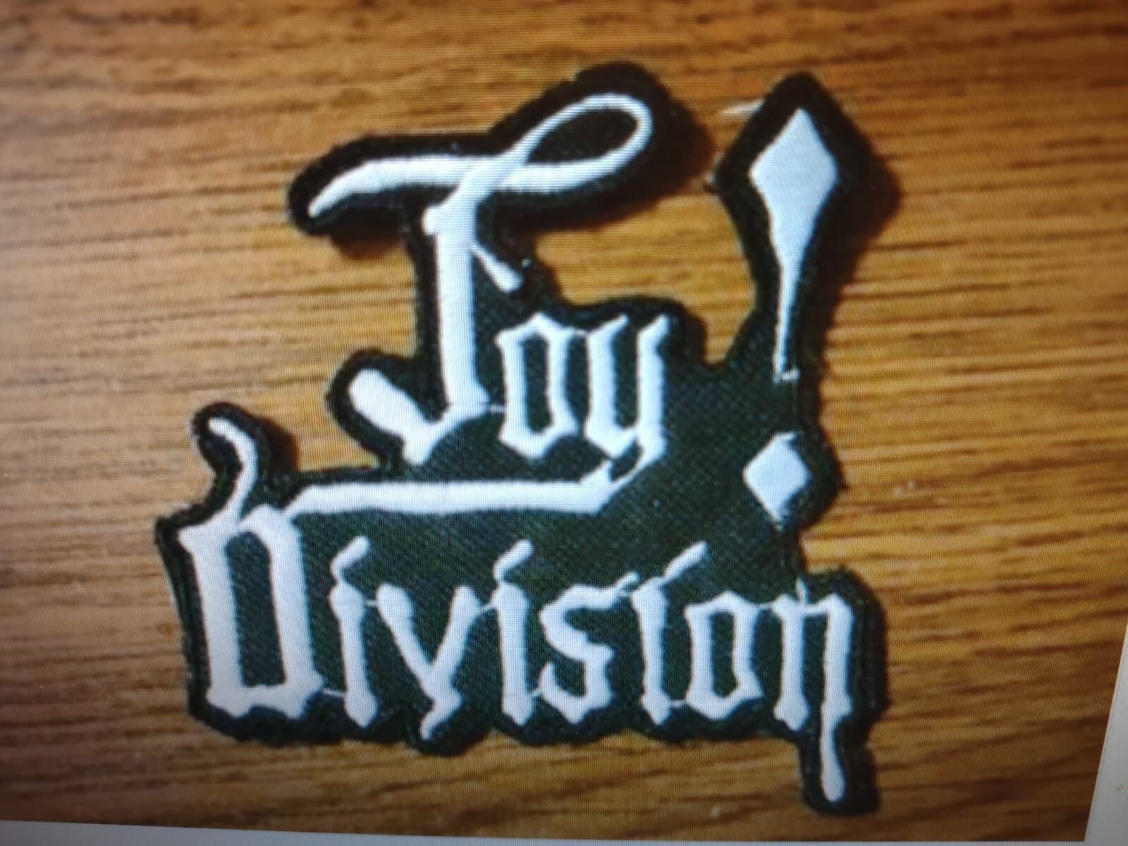 JOY DIVISION,IRON ON WHITE EMBROIDERED PATCH