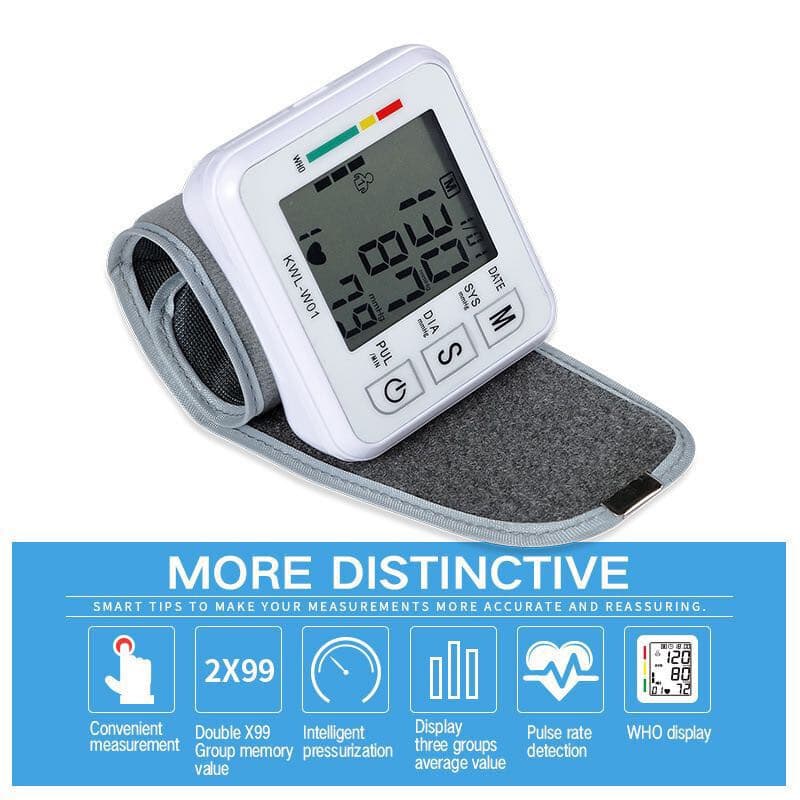 Digital Wrist Blood Pressure Monitor Automatic BP Machine USA