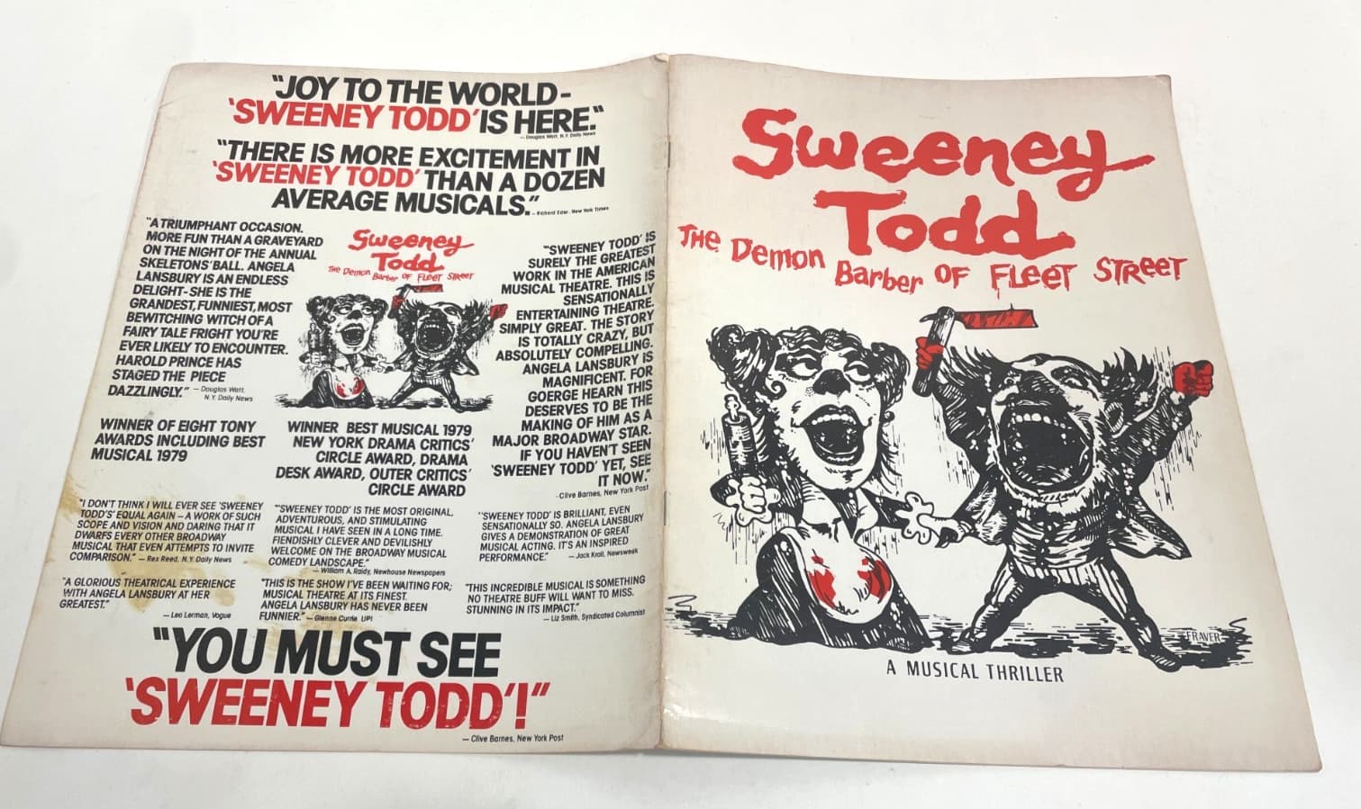 Vintage 1979 Lansbury Sweeney Todd Fleet Street Souvenir Booklet + Ticket