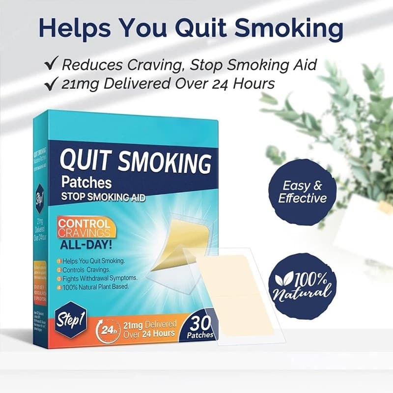Quit Smoking Nicotine Patches, 30 Patches, 21mg Step 1 Stop Smoking Aids Patches