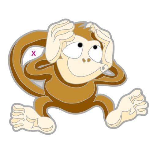 40491 - Hear, See, Speak NO EVIL Monkey mini pathtag (geocoin alt) geocaching