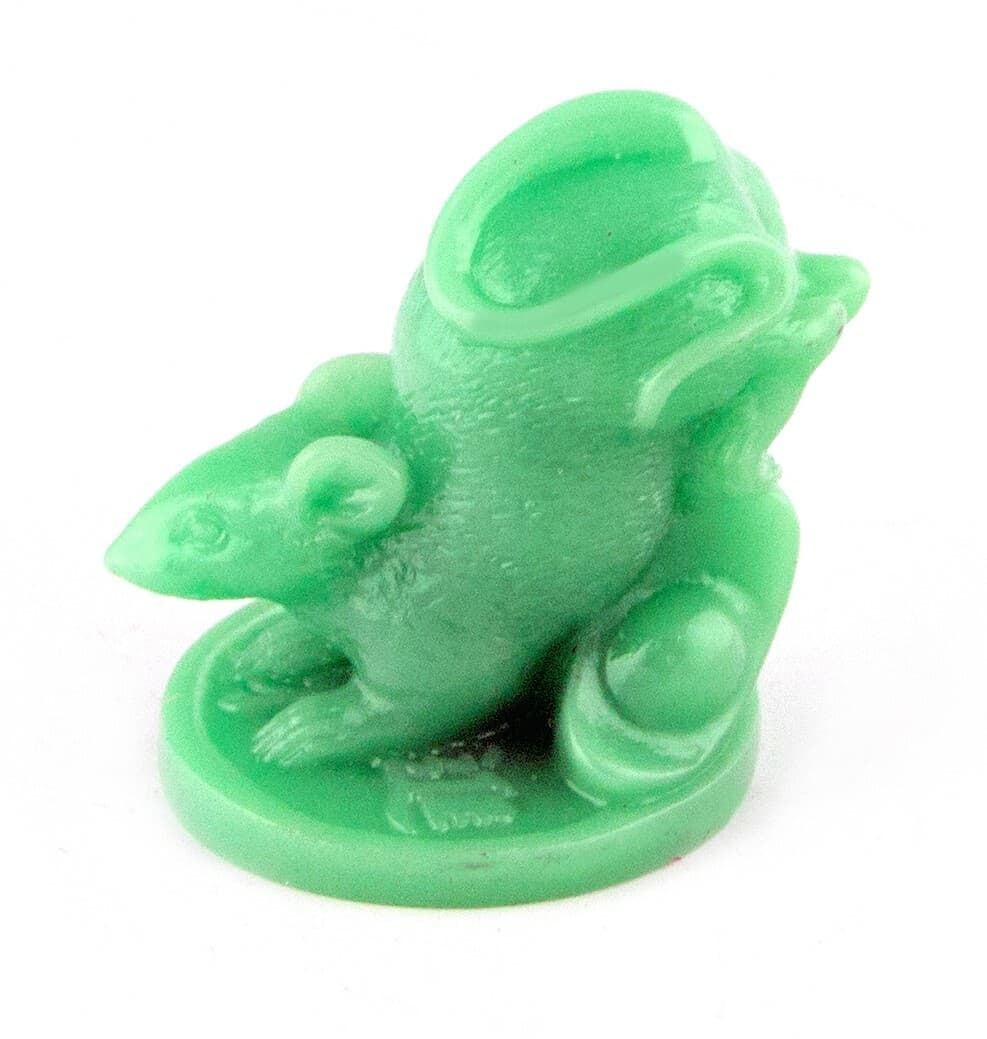 Chinese Horoscope Zodiac Rat Statue Mouse Figurine Feng Shui Animal Jade Color