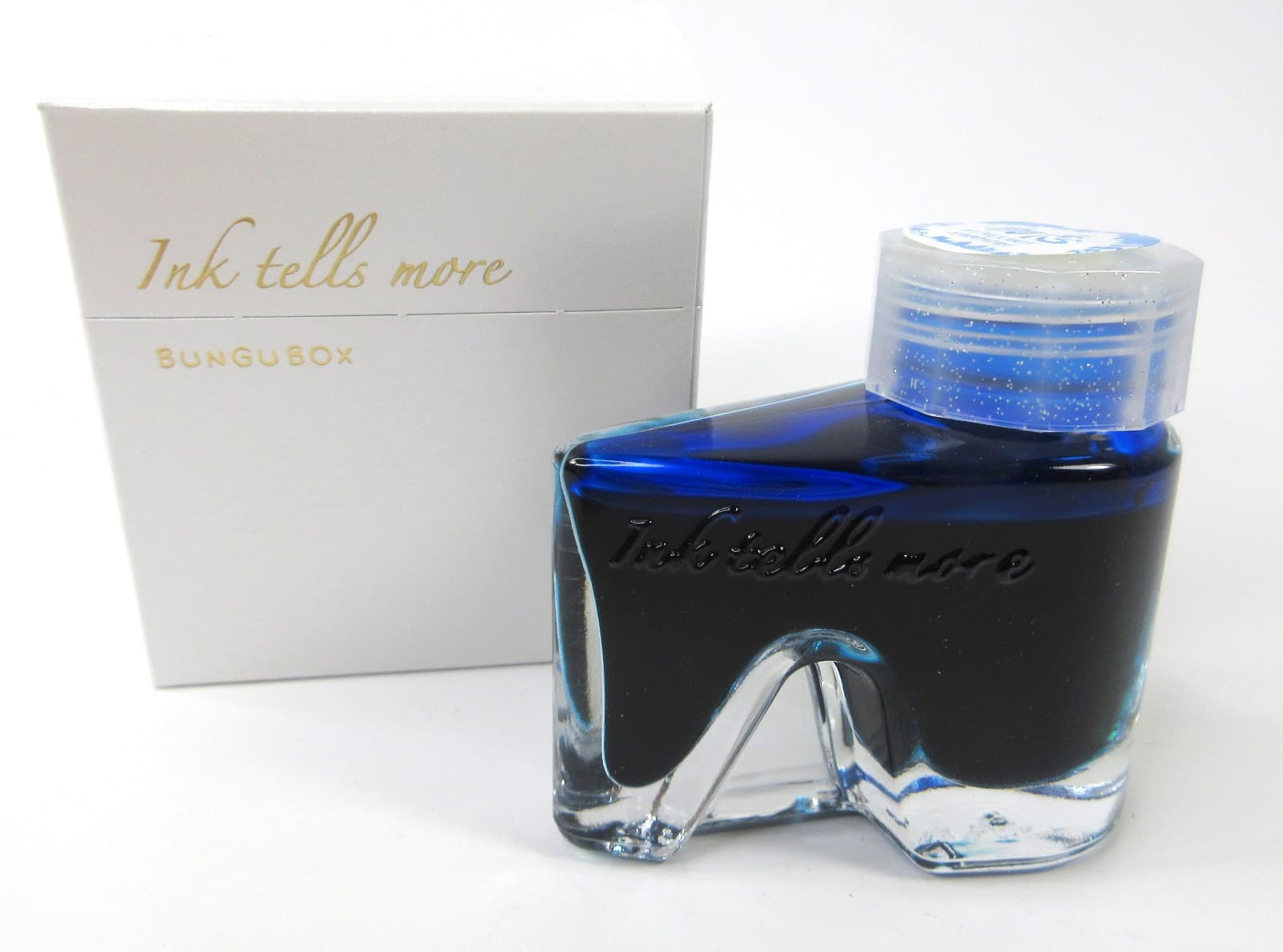 Bungubox Ink Tells More 30ml - Sapphire Blue First Love Glass Bottle And Box