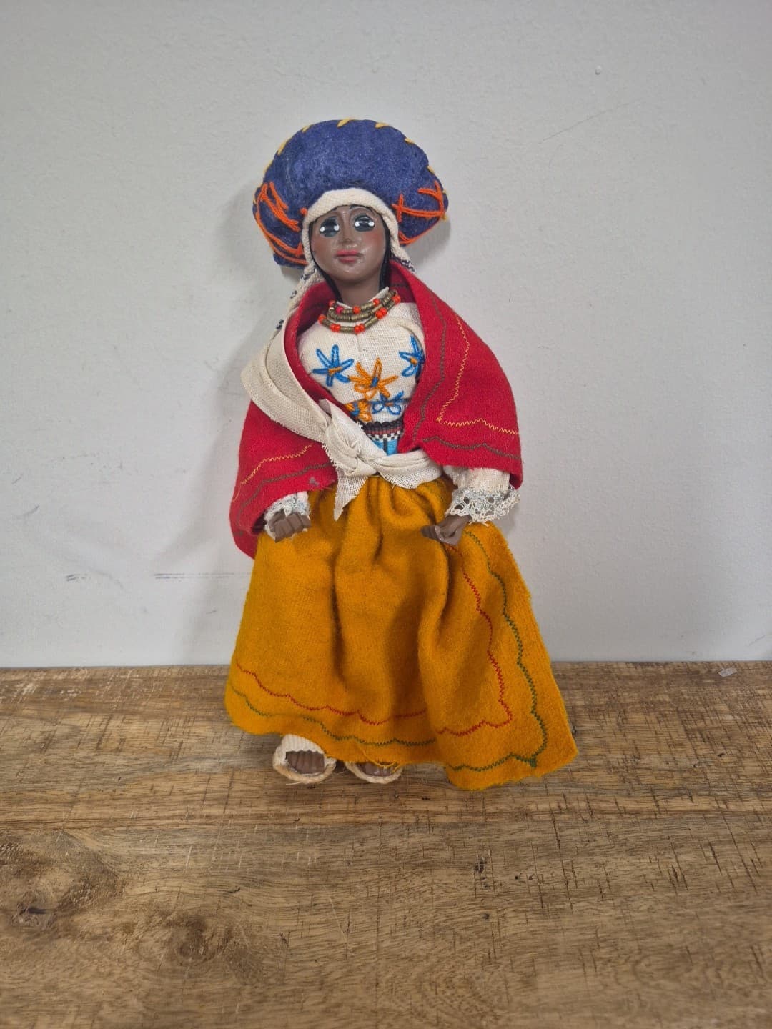Vintage ECUADOR OLGA FISCH Costume Doll Woman 10".