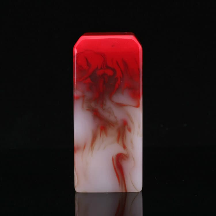 Chinese handcarved Chicken Bloodstone Square Seal Natural Jade Wordless seal