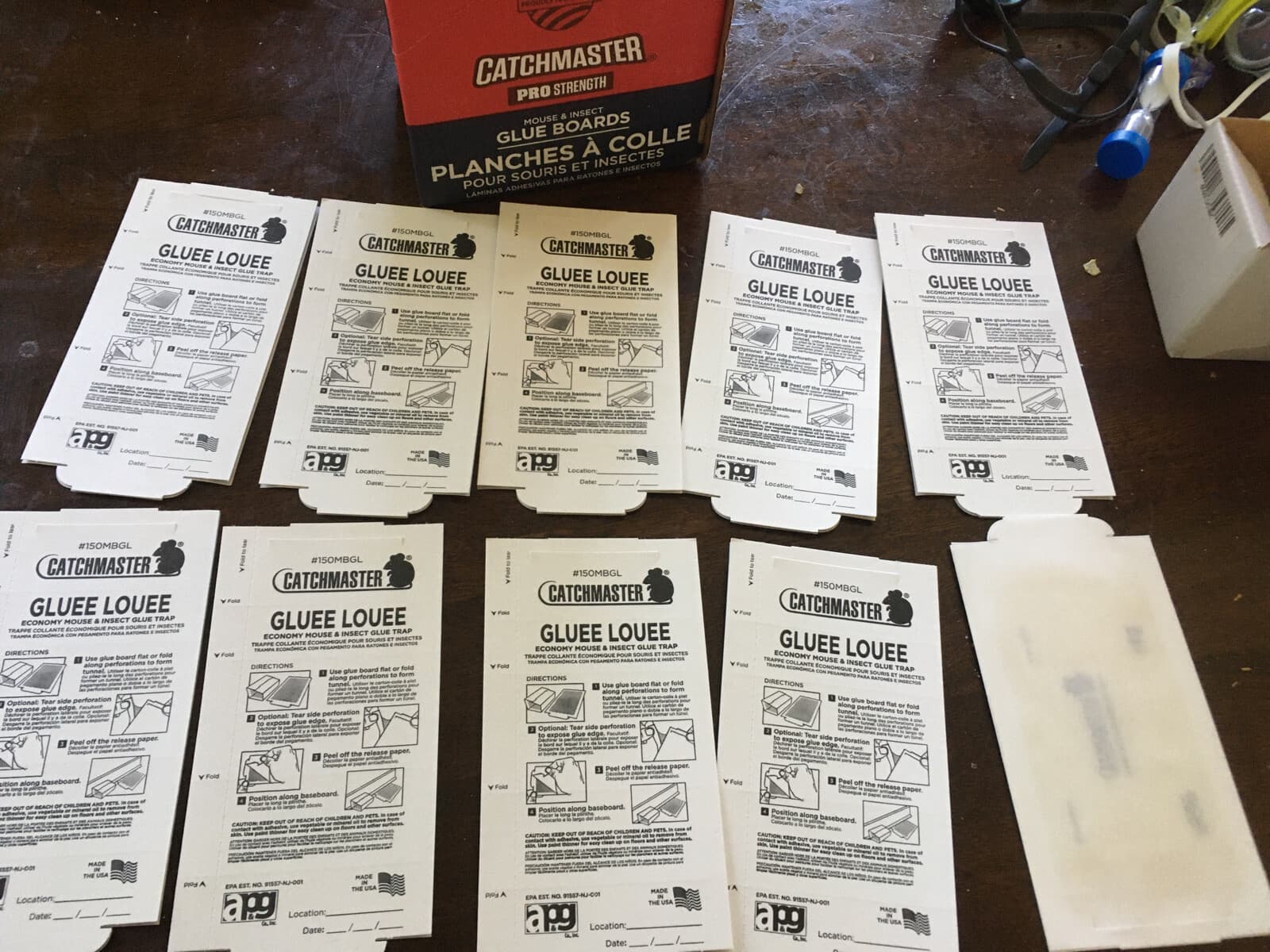 10-Pack Catchmaster 75M Bulk Mouse and Insect Glue Boards, x10 Glue Trap