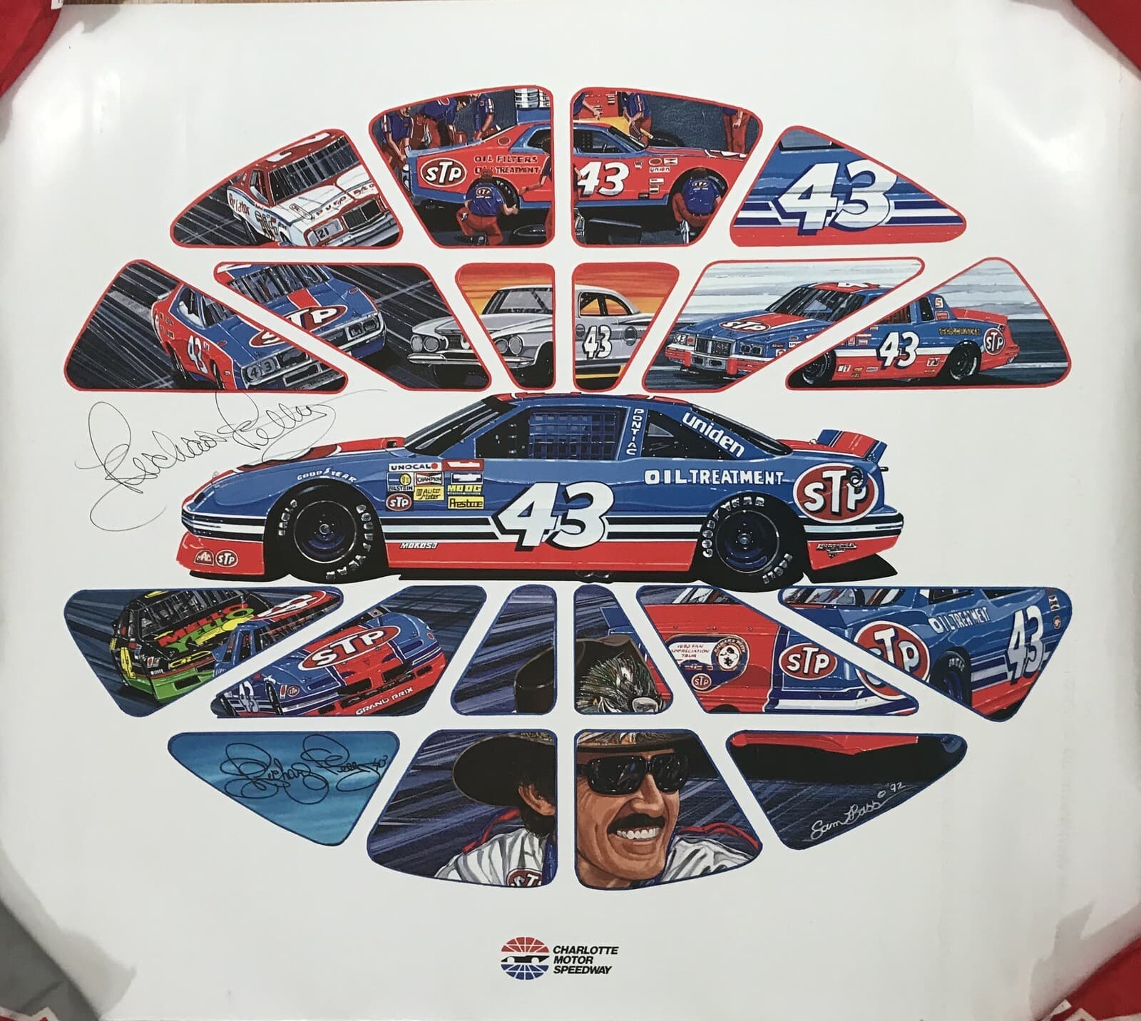 THE KING!! Richard Petty NASCAR Autographed Signed STP 23x26 POSTER Beckett BAS