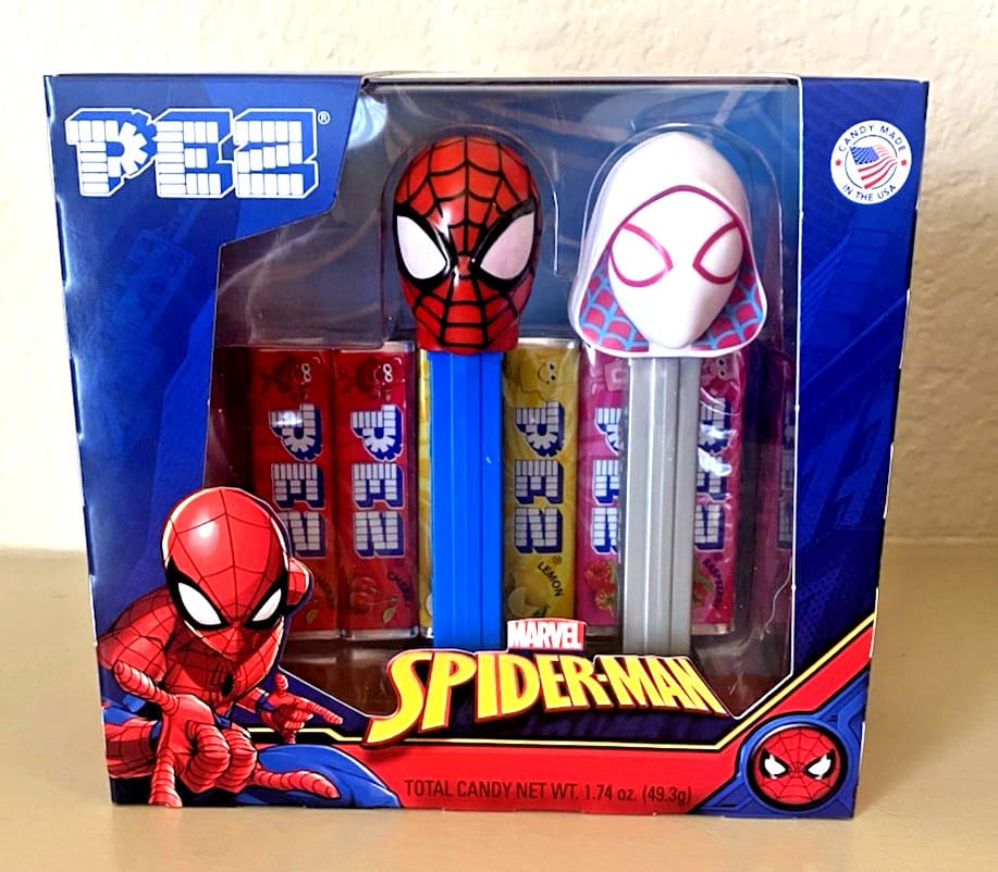 Pez Candy Dispensers Marvel Spider-Man Spidey & Ghost Spider Gwen Stacy Gift Set
