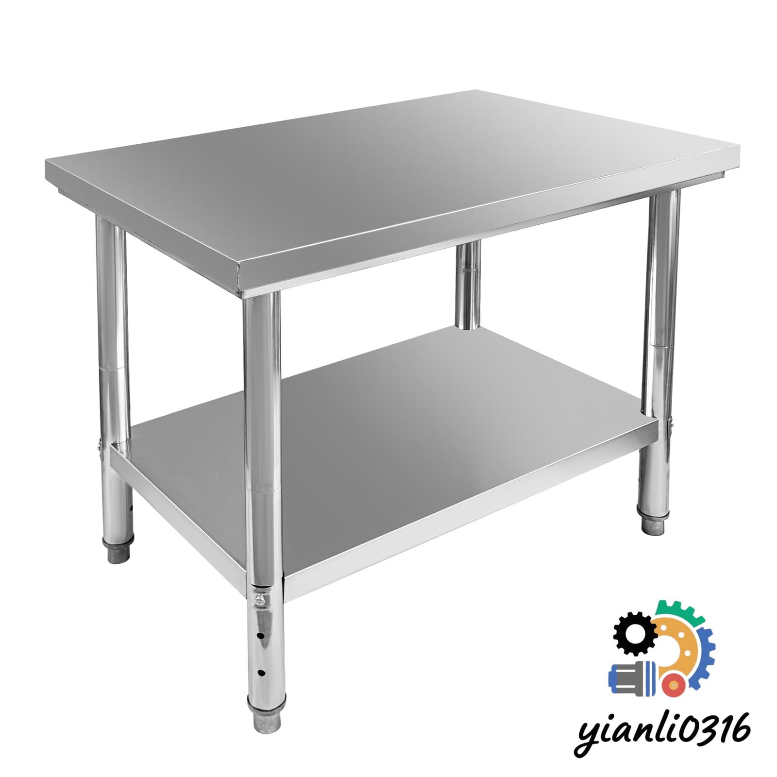 Stainless Steel Commercial Kitchen Prep & Metal Work Table 23.6"x 23.6"x 31.5"