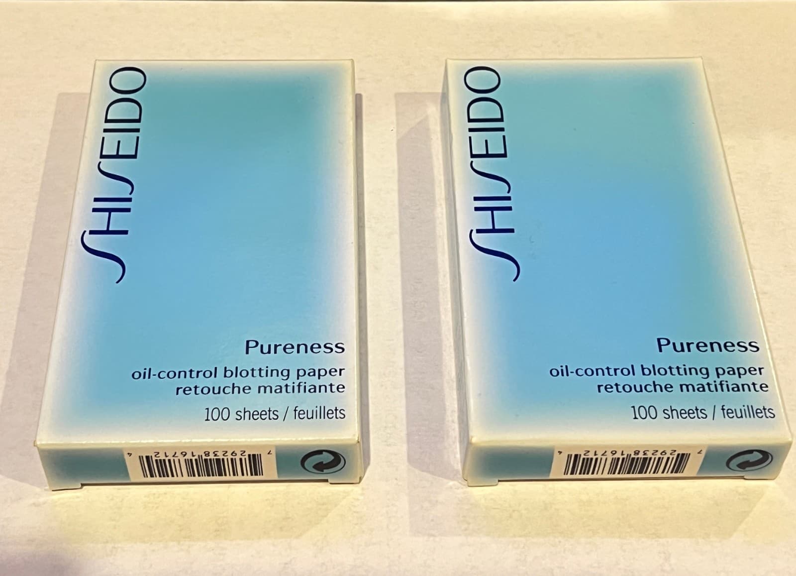 Shiseido Pureness Oil Control Blotting Paper 100 sheets NIB - 2 brand new boxes