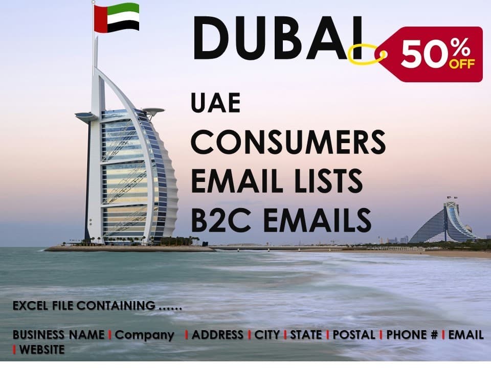 Dubai Business Email database, UAE B2C email lists, B2C emails, B2C, Fresh 2025