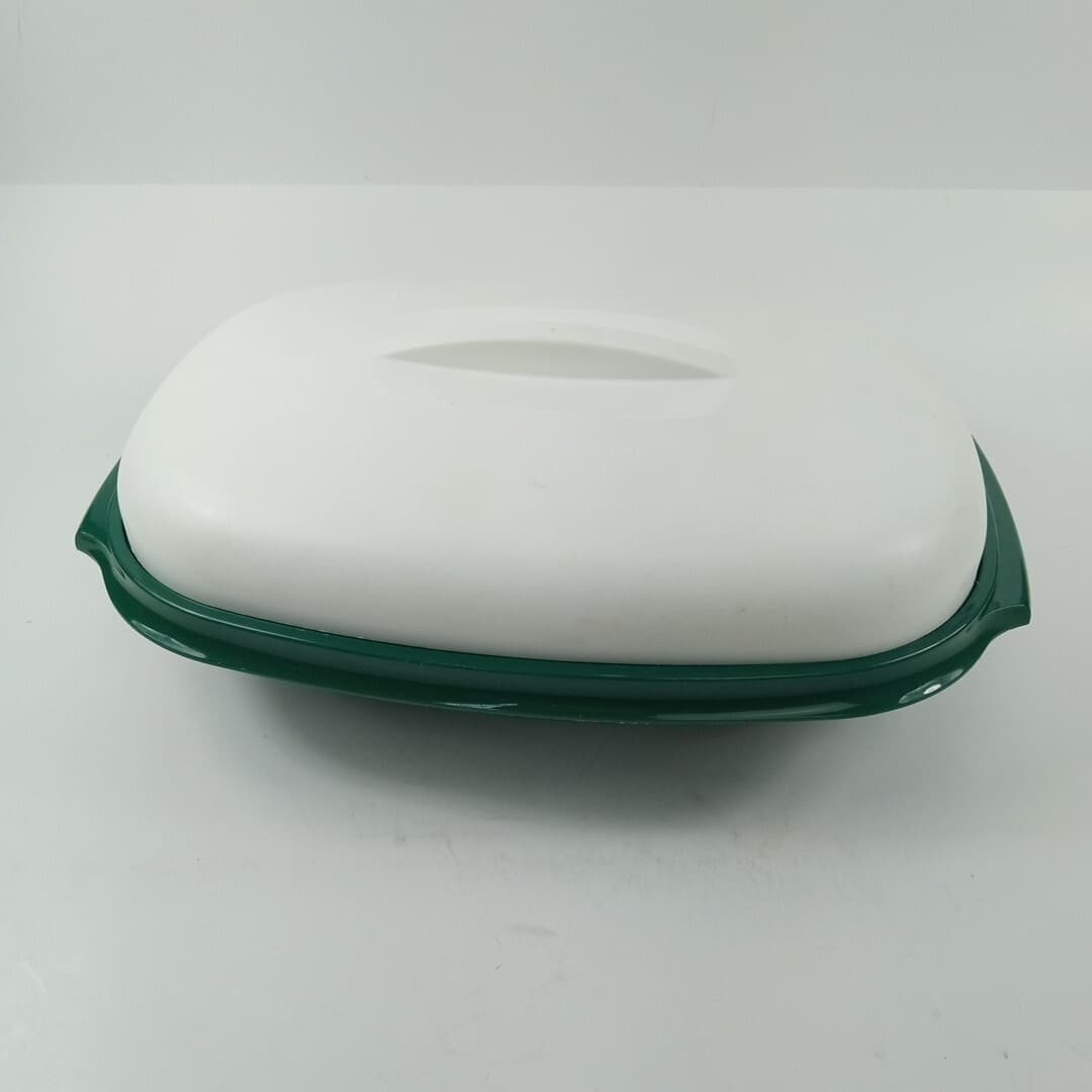 Tupperware #1273-4 Forest Green 3 Piece Vegetable Rice Steamer Strainer Vintage