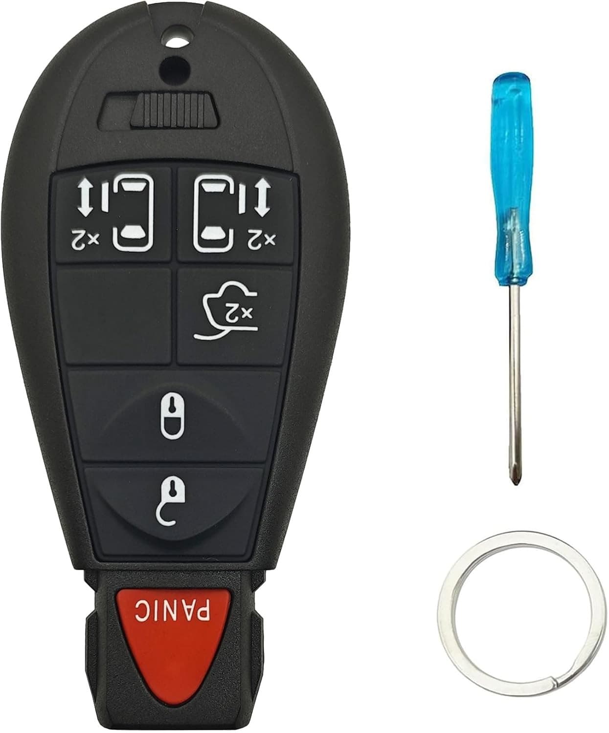 Key Fob Case Shell fit for Town and Country Durango Grand Caravan 6 Buttons-A