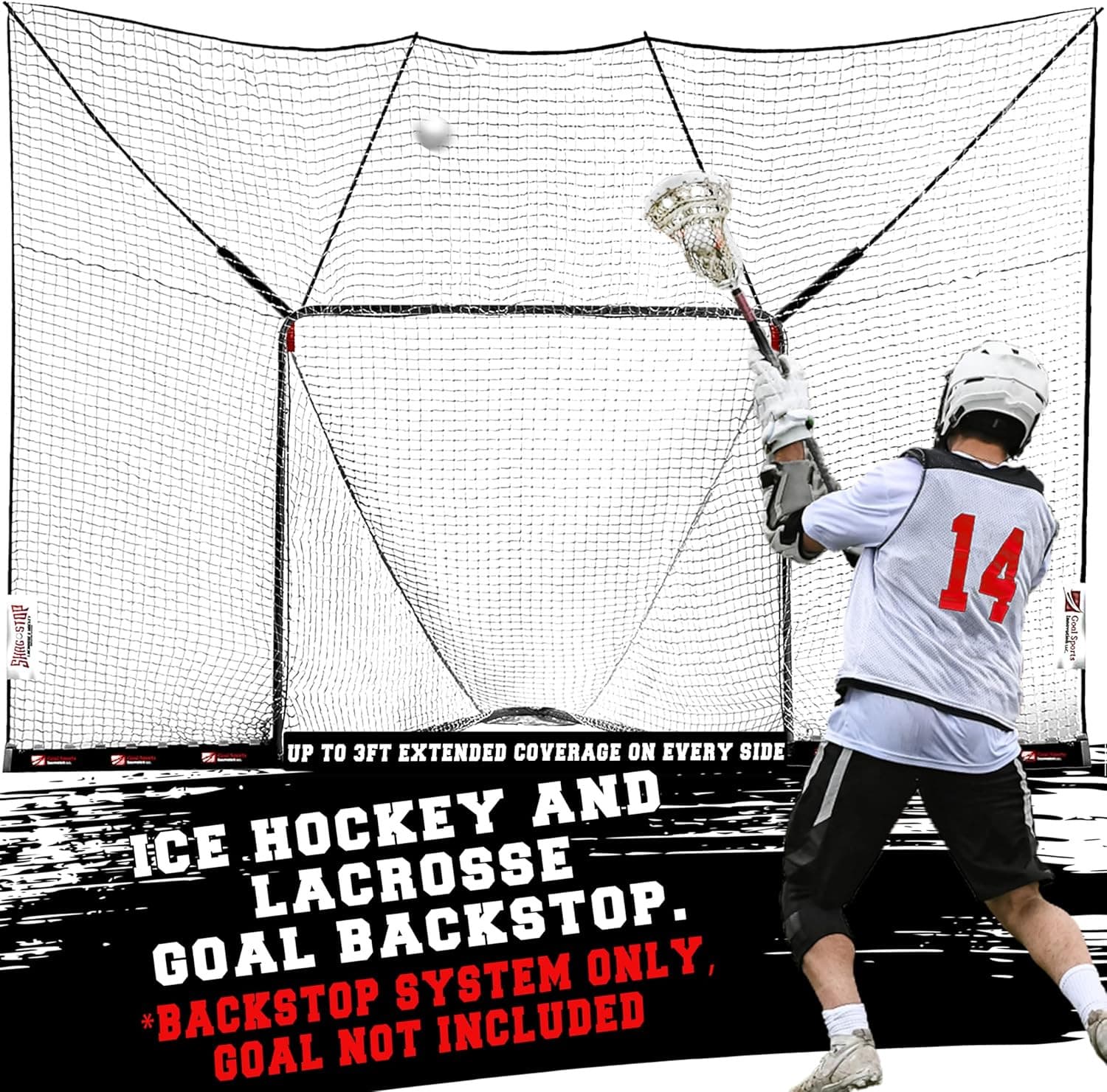 Shag Stop, Lacrosse Goal and Ice Hockey Backstop Net, Durable Lacrosse Backstop