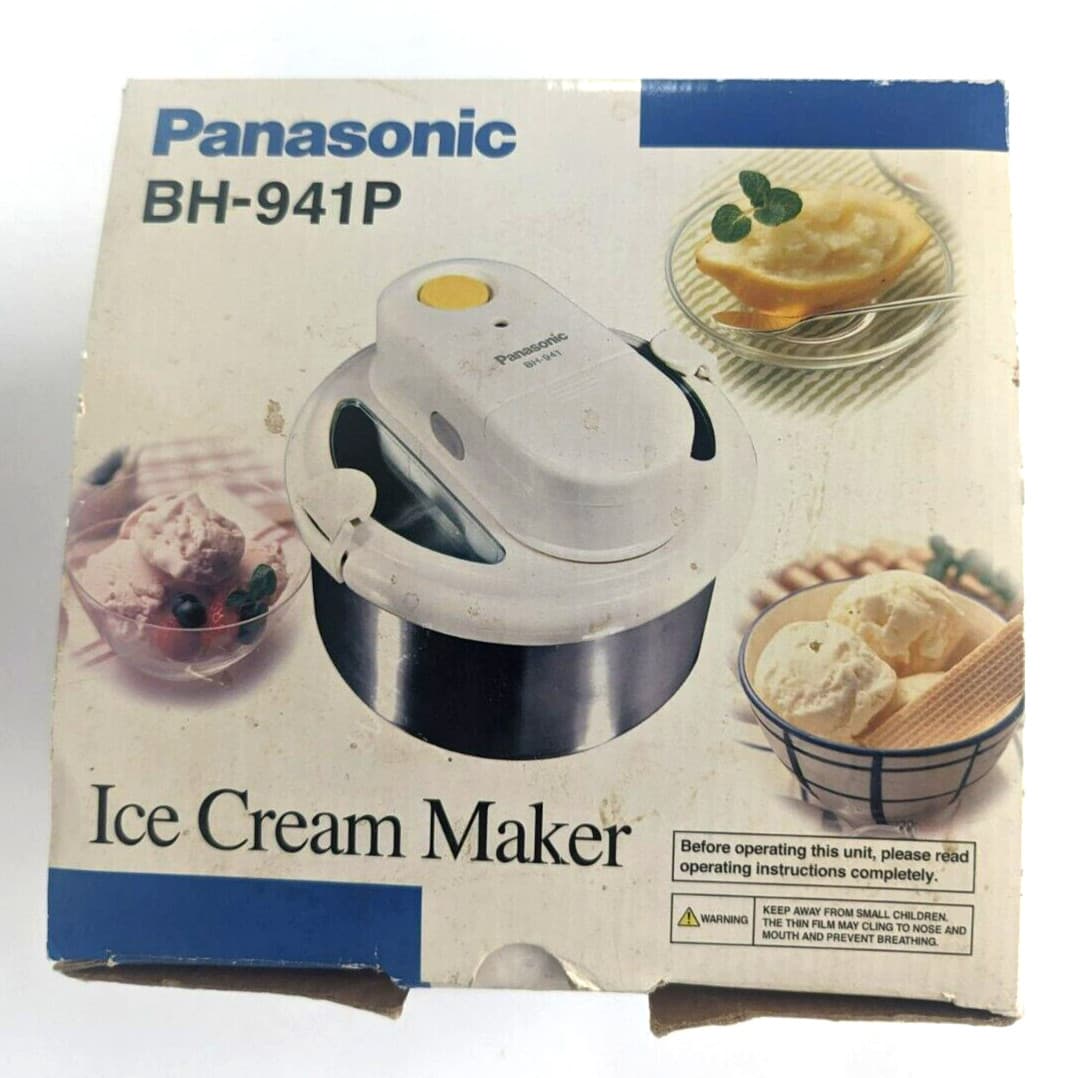 Panasonic BH-941P Ice Cream Maker Recipe Book Cordless 3 Cups New Old Stock