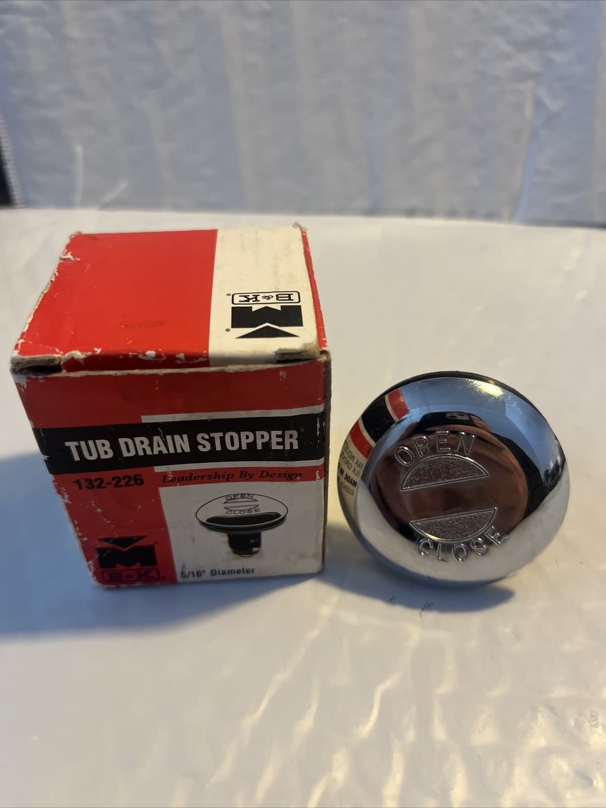 B & K Quick Seal Tub Drain Stopper 132-226 5/16” Diameter