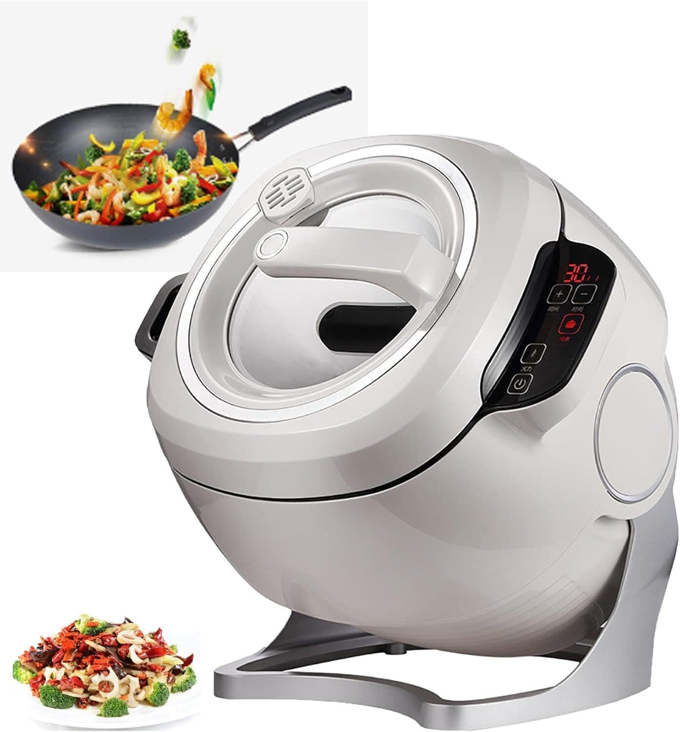 1000W Automatic Cooking Machine 6L Auto Stir Fry Wok Fried Rice Cooker Fryer