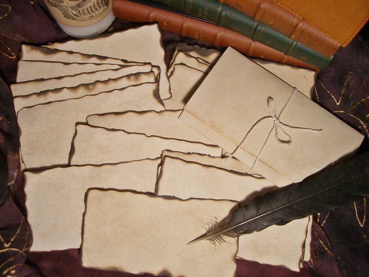 20 Little PARCHMENT Papers Burned Edges For Spells Message in a Bottle Halloween