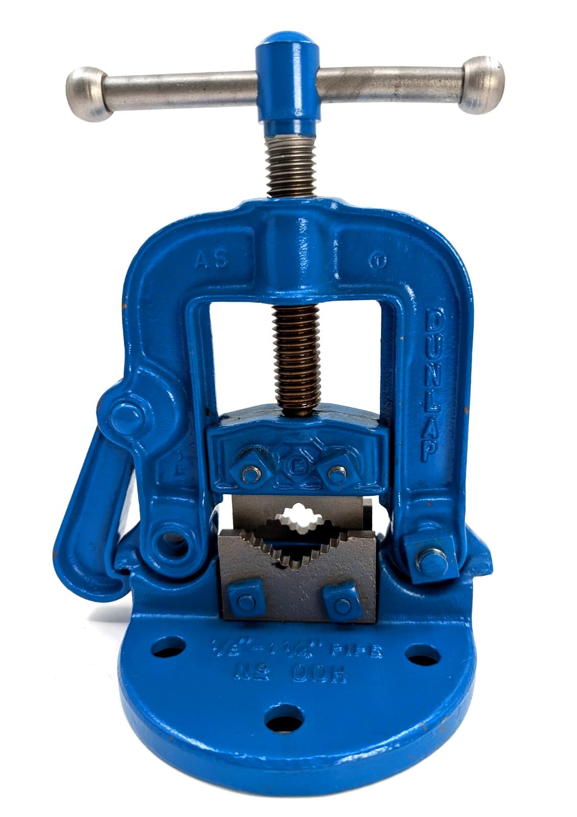 Refurbished Vintage Dunlap No. 00H Bench Mount Pipe Vise, 9” Tall, VG Cond.