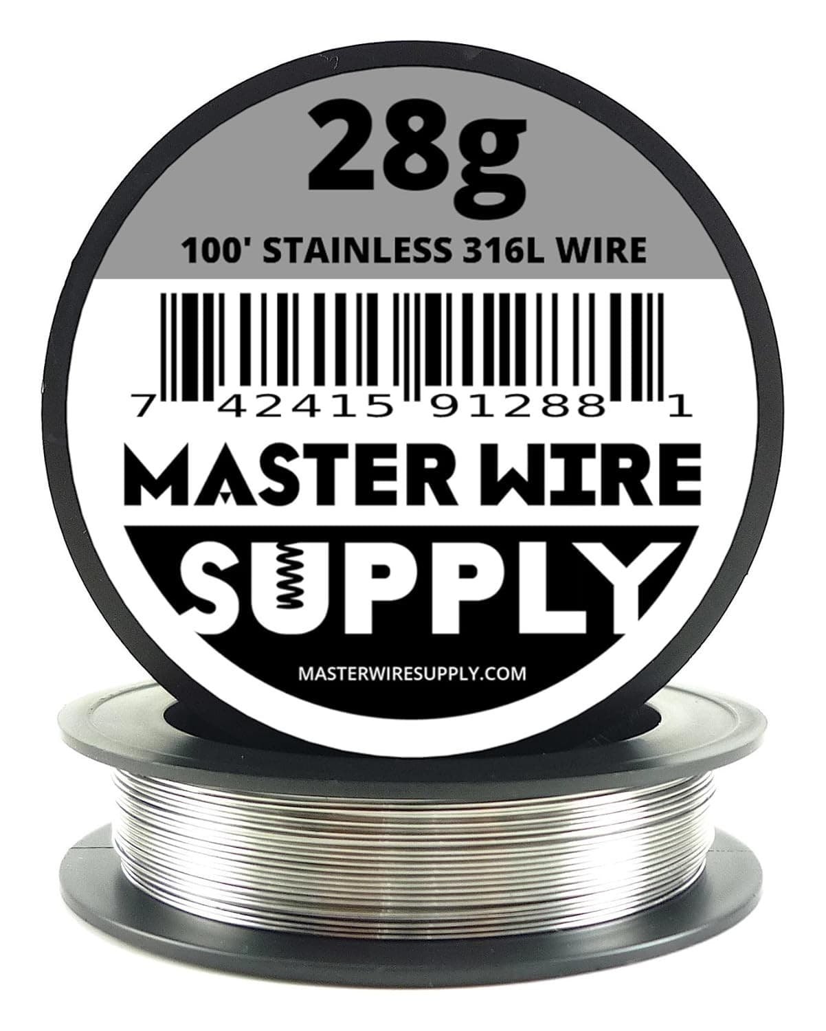Stainless Steel 316L - 100' - 28 Gauge Wire - 100ft - 0.32mm - 0.013in - Made
