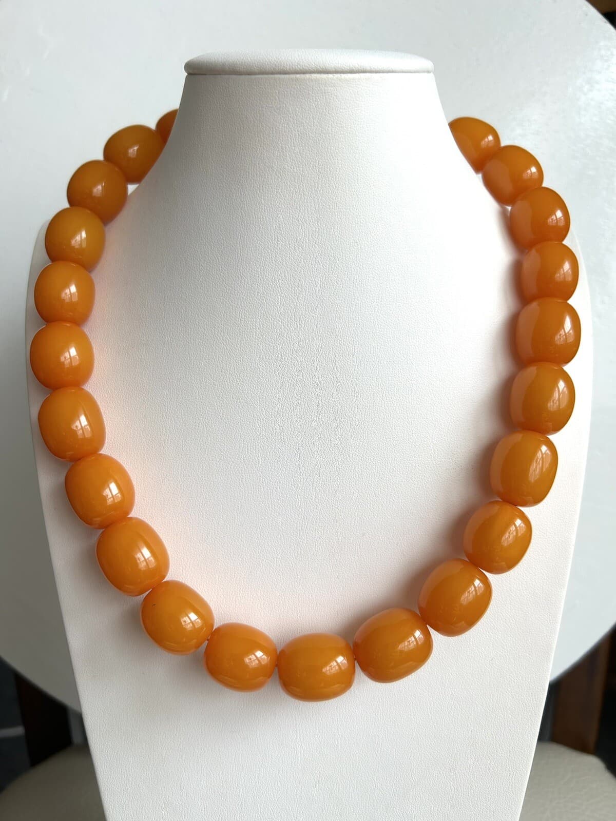 Vintage style Amber Resin beads handmade Necklace from Nepal.
