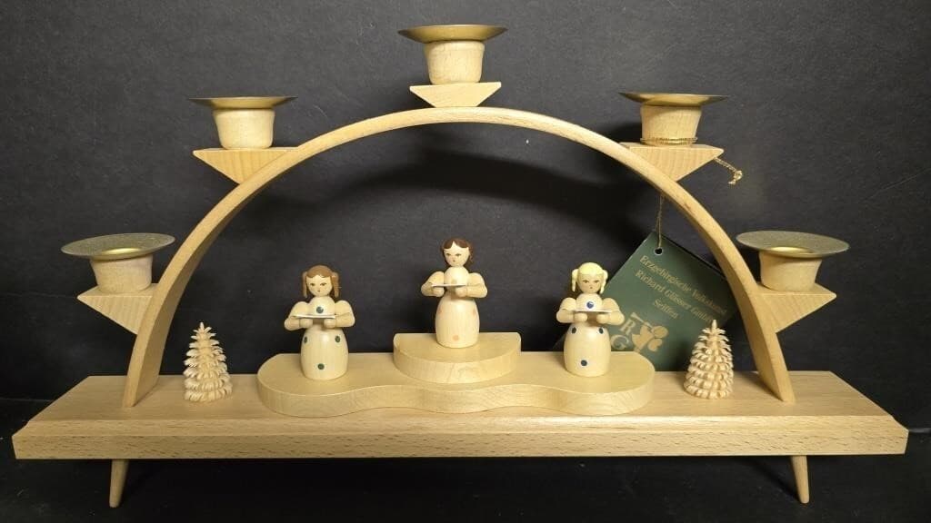 Richard Glasser Christmas Advent Children Singing 5-Candle Holder - 7.0" Tall