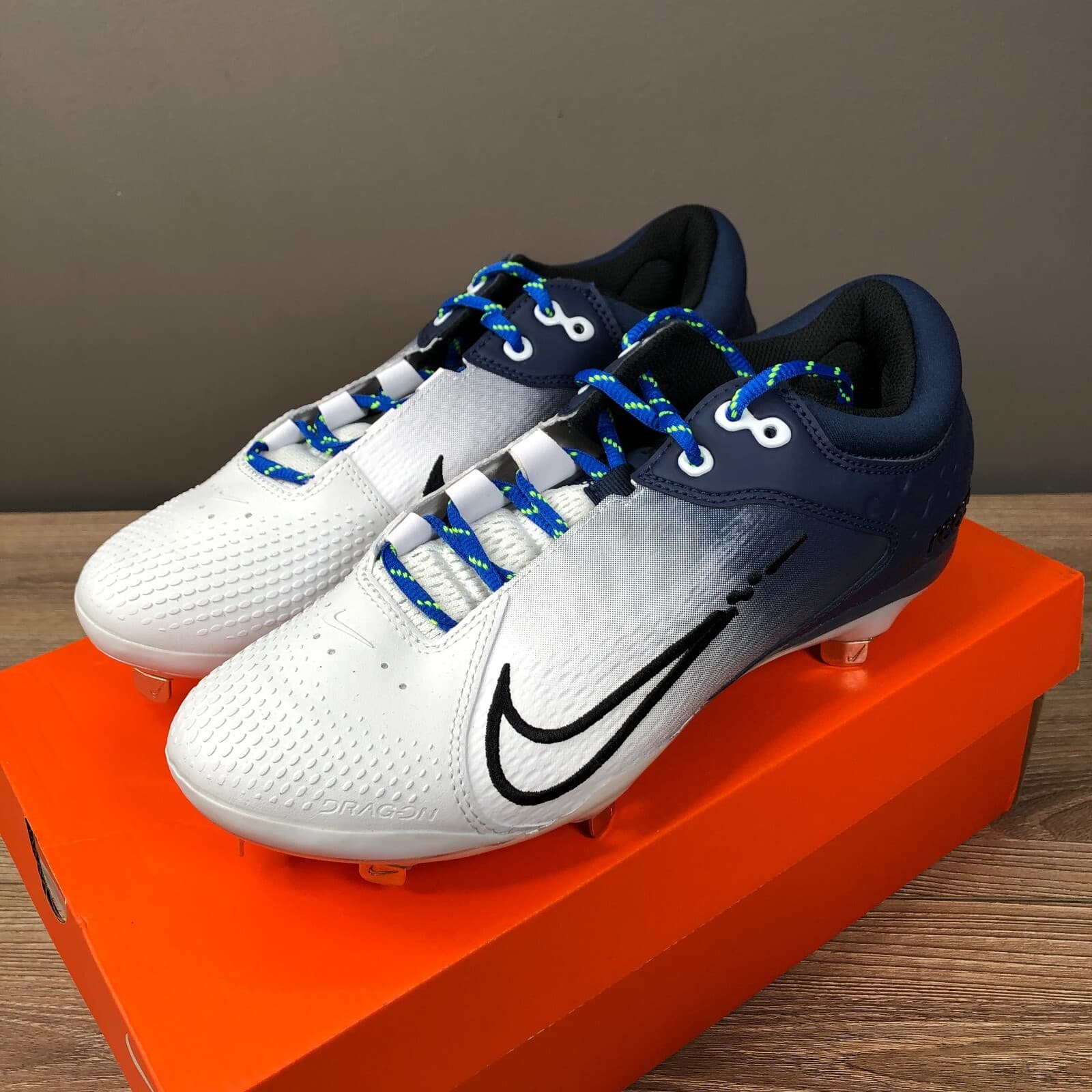 Nike Softball Cleats Hyperdiamond 4 Elite CZ5917-400 Blue White Women's Size 9