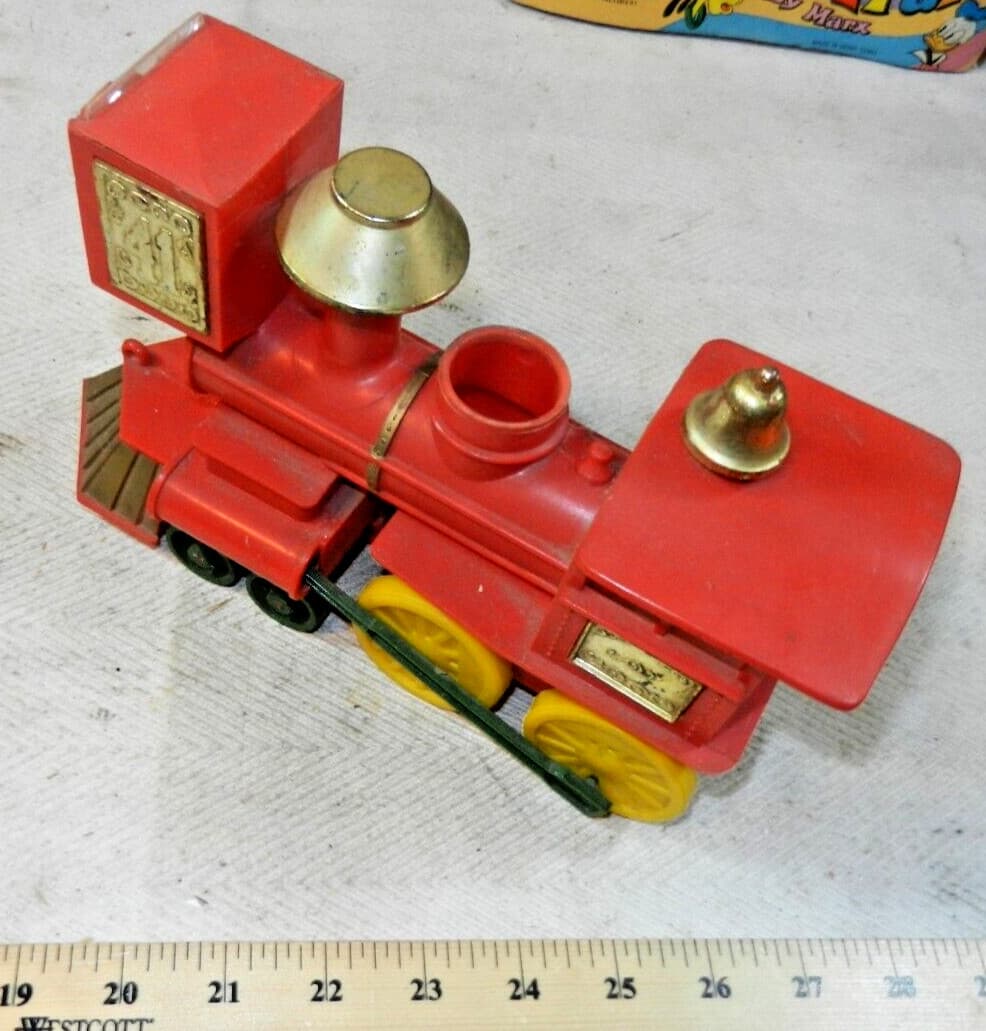 Marx 41 Spotlight Limited Toy Locomotive Flashlight - Red + Yellow + Gold