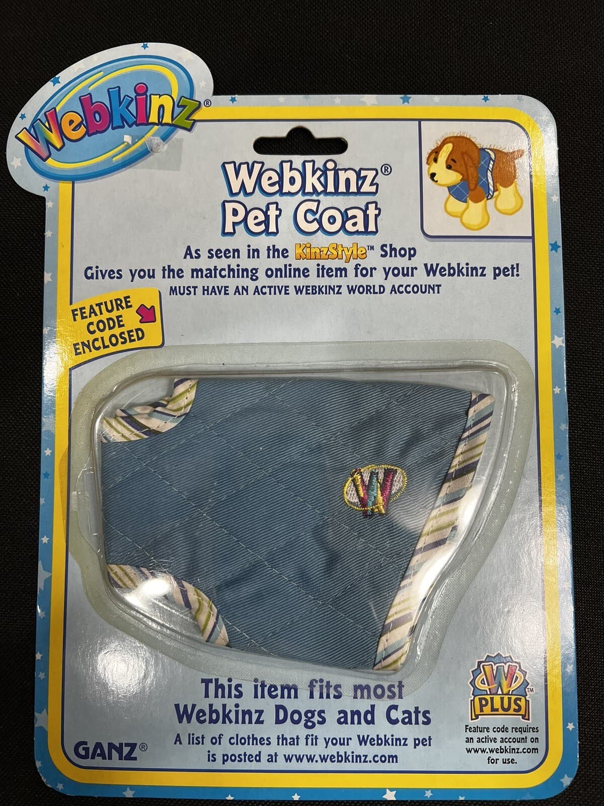 Ganz Webkinz Pet Coat BRAND NEW in Sealed Pkg w/ Sealed, unused code Dogs Cats