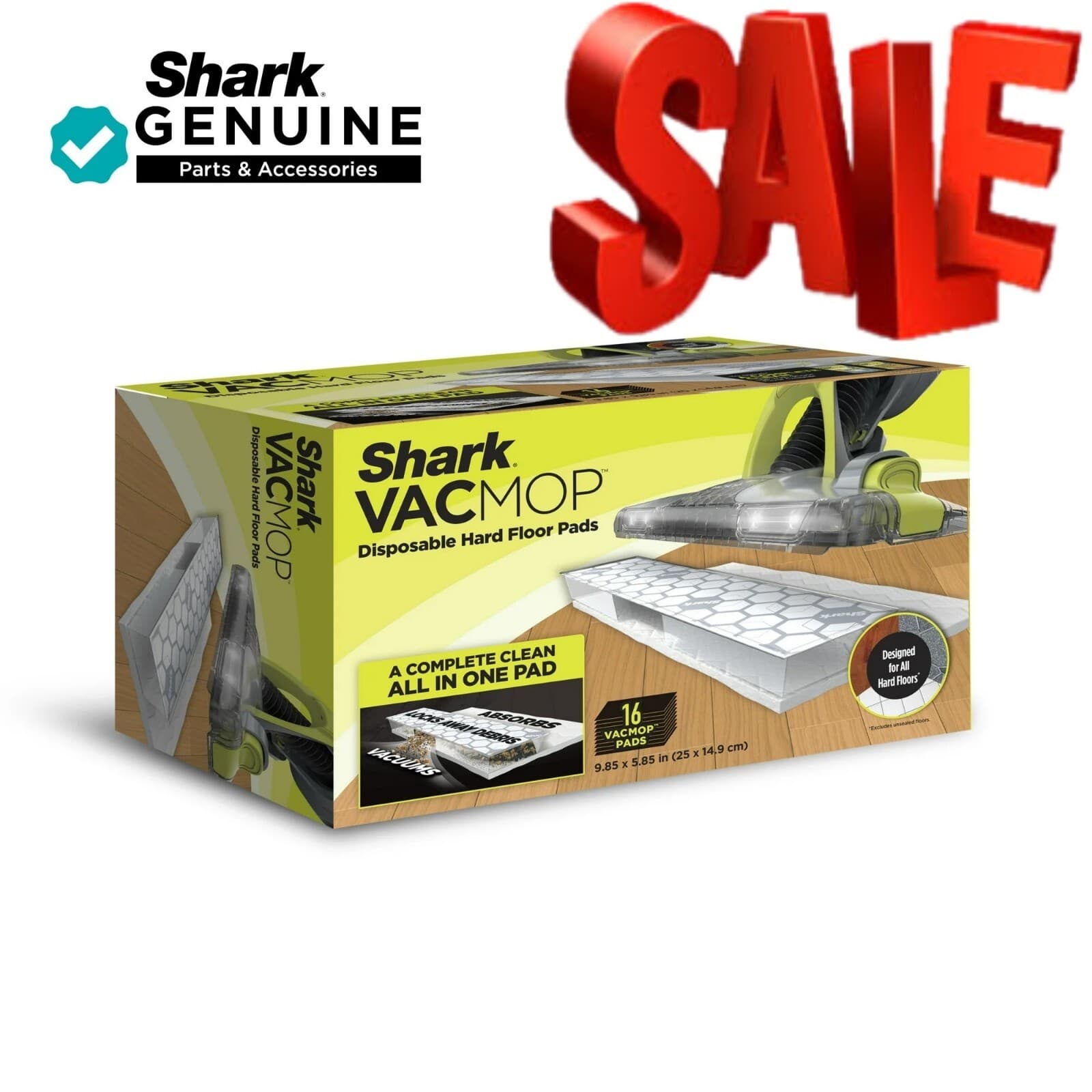 Shark VACMOP™ Disposable Hard Floor Vacuum and Mop Pad Refills 16 CT, VMP16