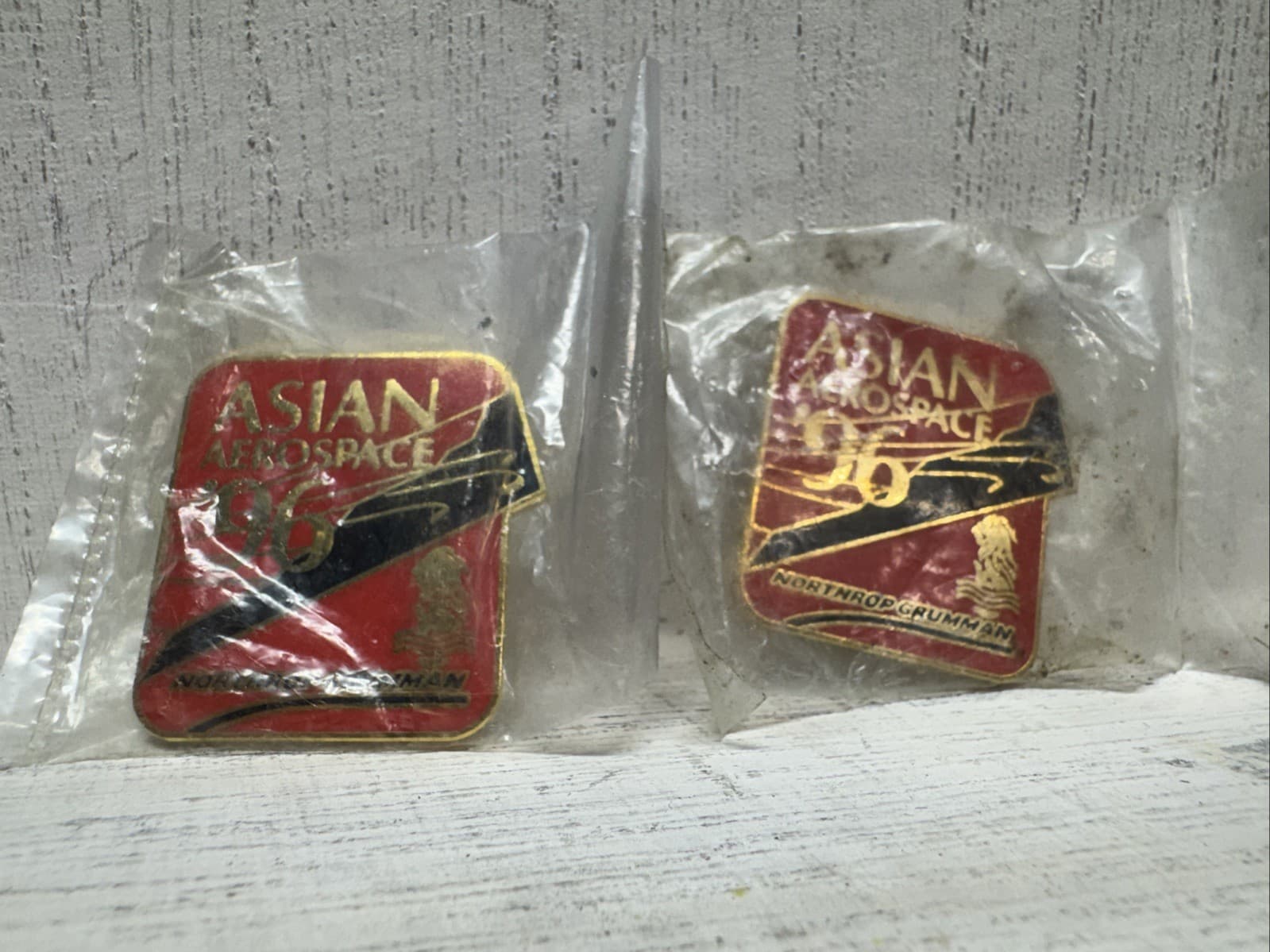 Vintage Lot Of 2 1996 Asian Aerospace Northrop Grumman Advertising Lapel Hat Pin