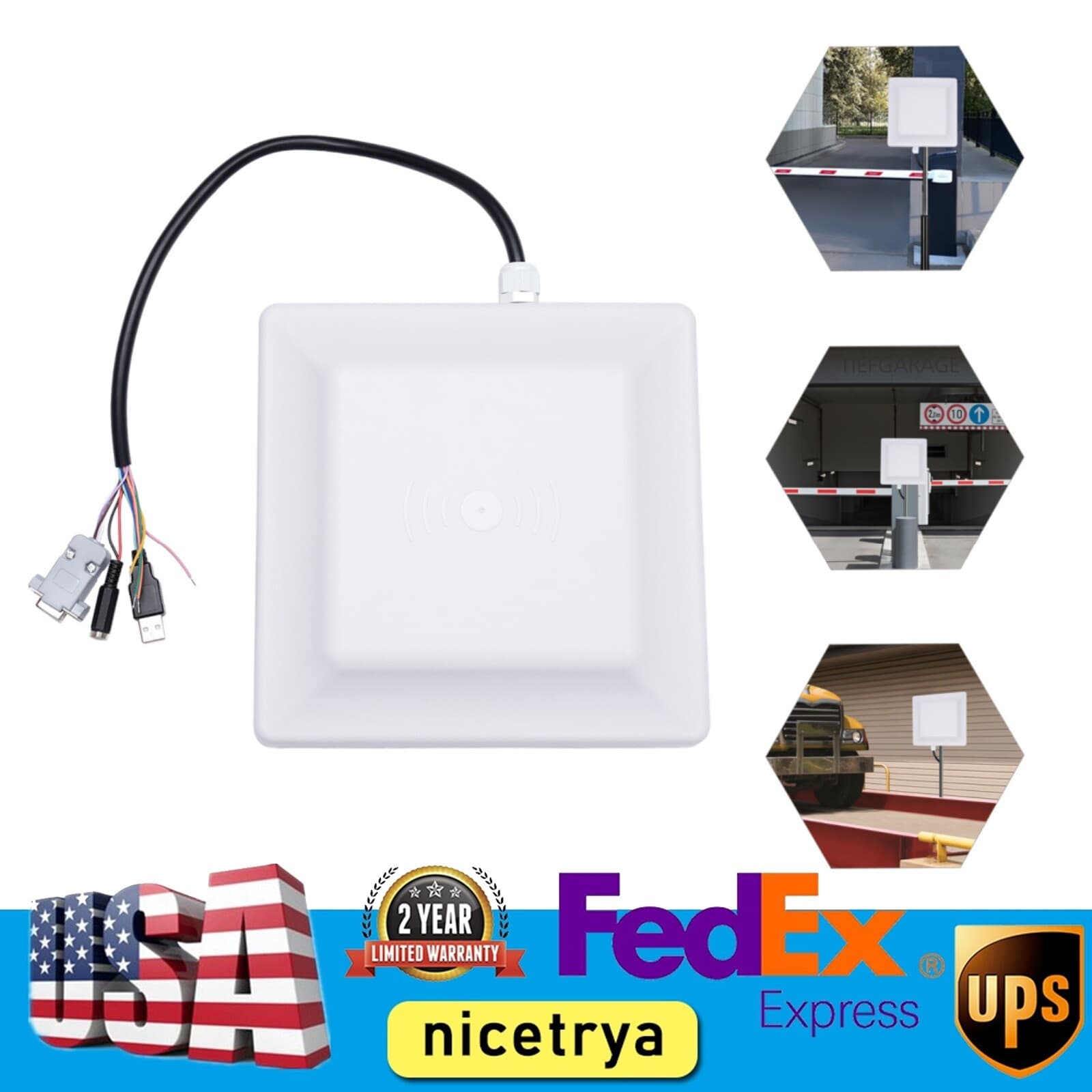 UHF RFID Long Range Card Reader Integrated Reader Parking System Access Control