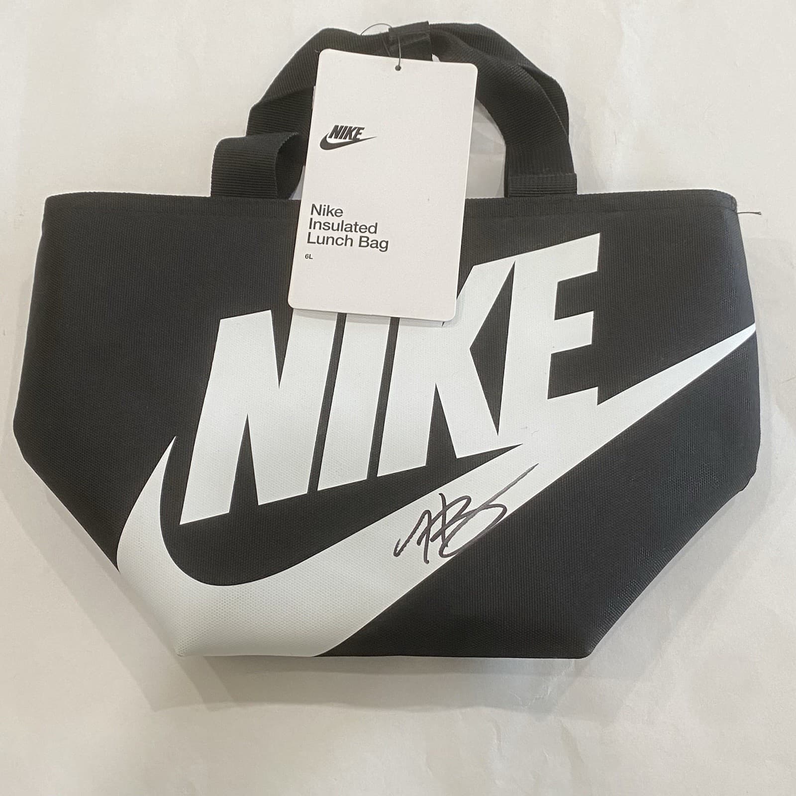 Nike Insulated Lunch Bag Black Zipper New Autographed By Hunter Greene