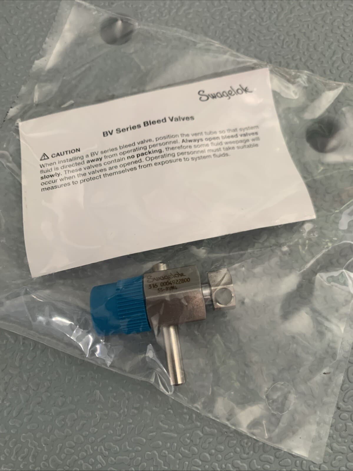 Swagelok SS-BVM4 1/4” Stainless Steel Bleed Valve 316L