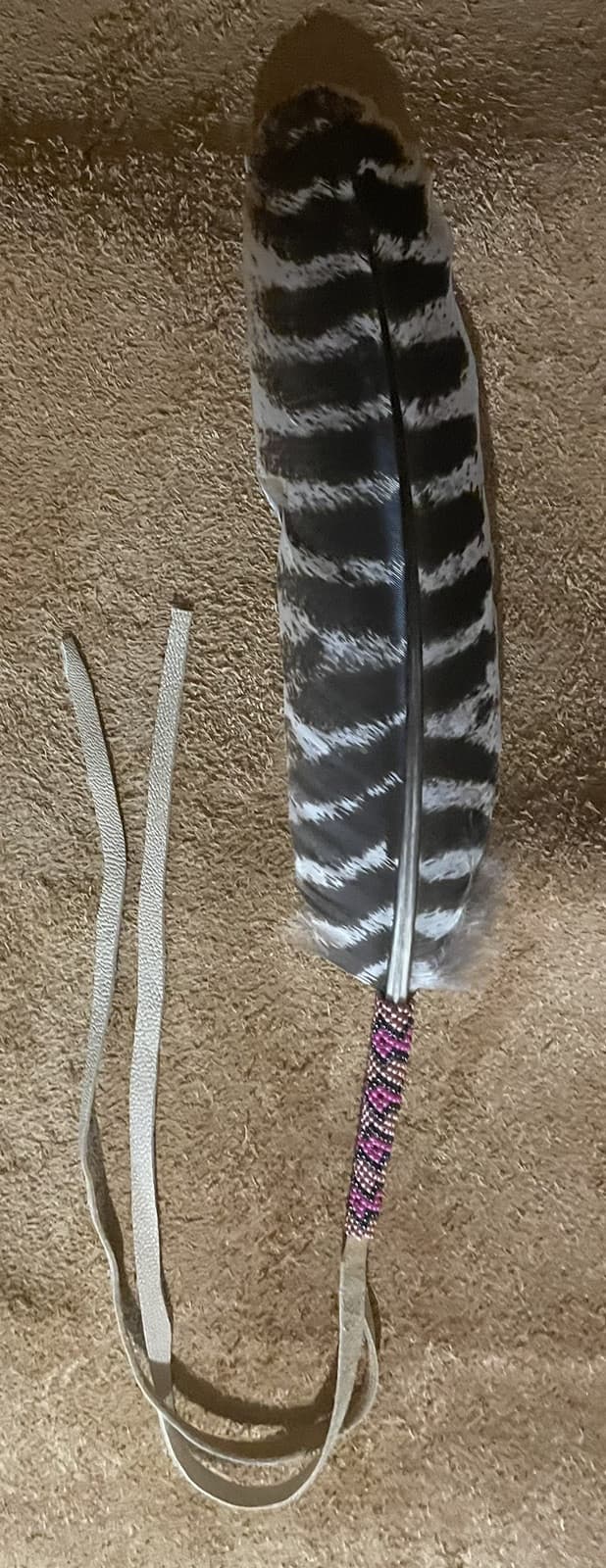 Native American Lakota Sioux Beaded Feather.