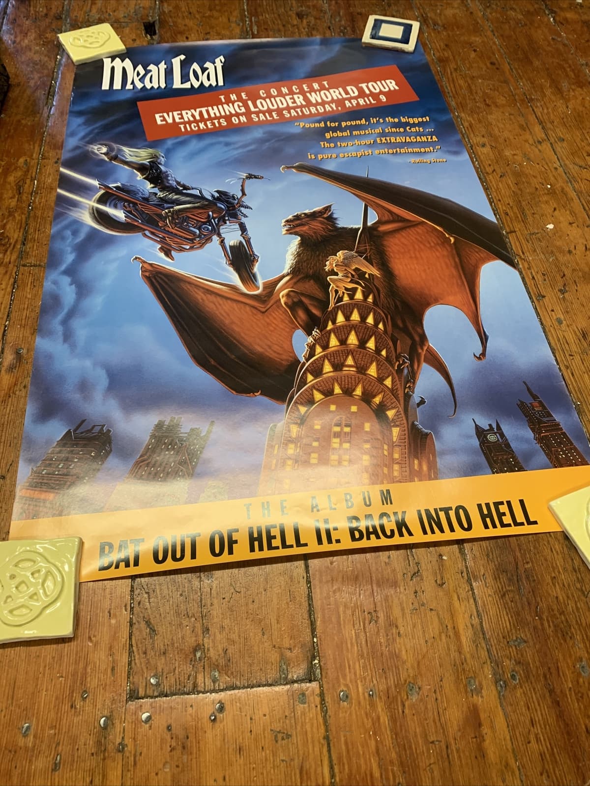 MEAT LOAF EVERYTHING LOUDER WORLD TOUR - ORIGINAL ROLLED ROCK CONCERT POSTER