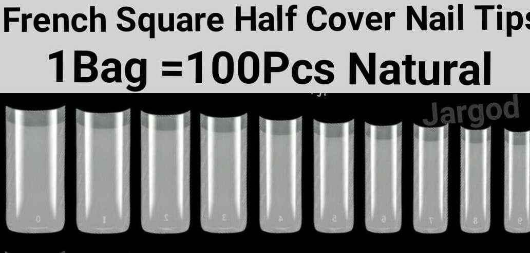 Half Cover French Square Nail Tips False Artificial Nails Acrylic Nail Tips