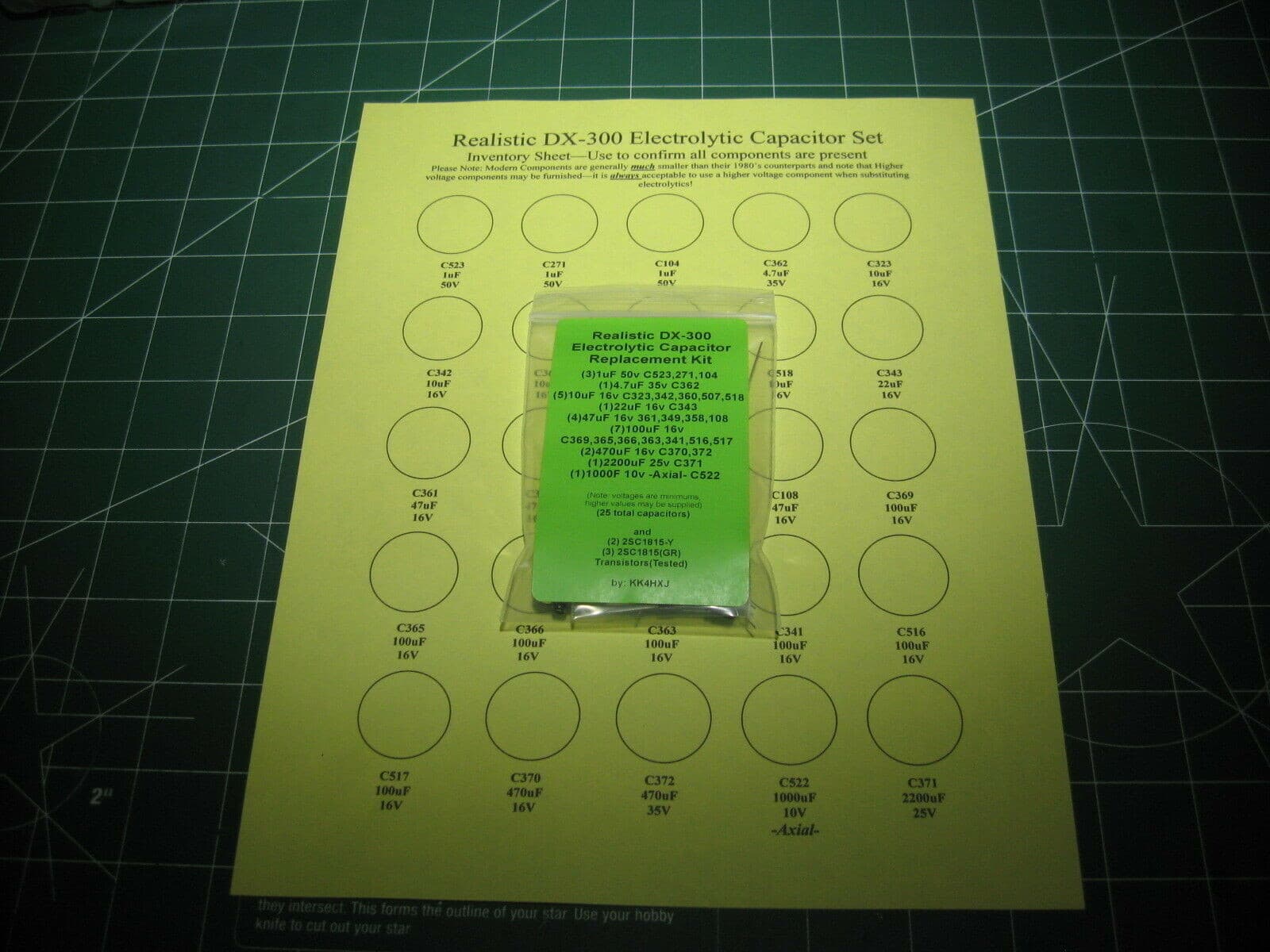 Realistic DX-302 Electrolytic Capacitor Repair/rE-Cap Kit - Multiple Options