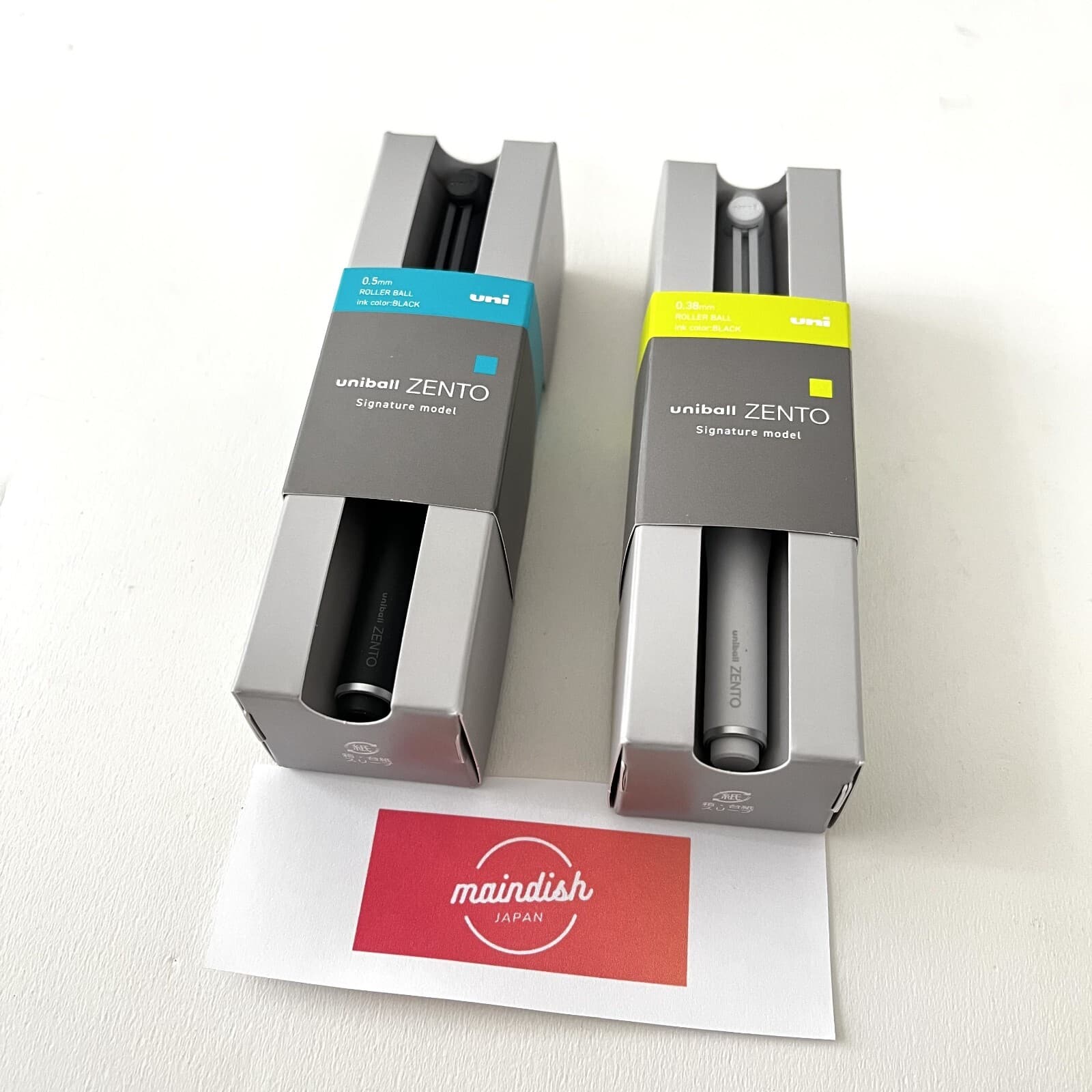 MITSUBISHI PENCIL uniball ZENTO Signature Model Silver & Metallic Black Set NEW