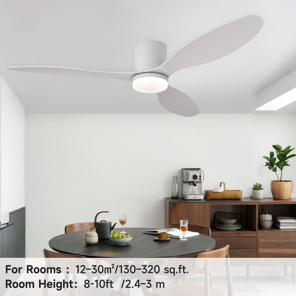 52" Modern Ceiling Fan with Light,Remote/App Control,Quiet DC Motor,6 Speeds