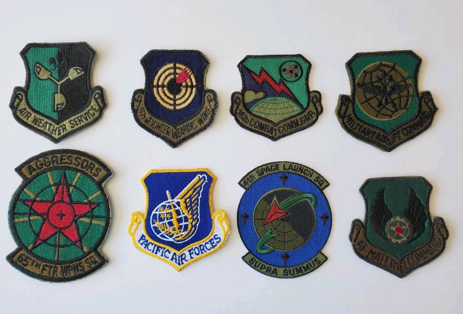 (8) U.S. Air Force (USAF) Embroidered Patches