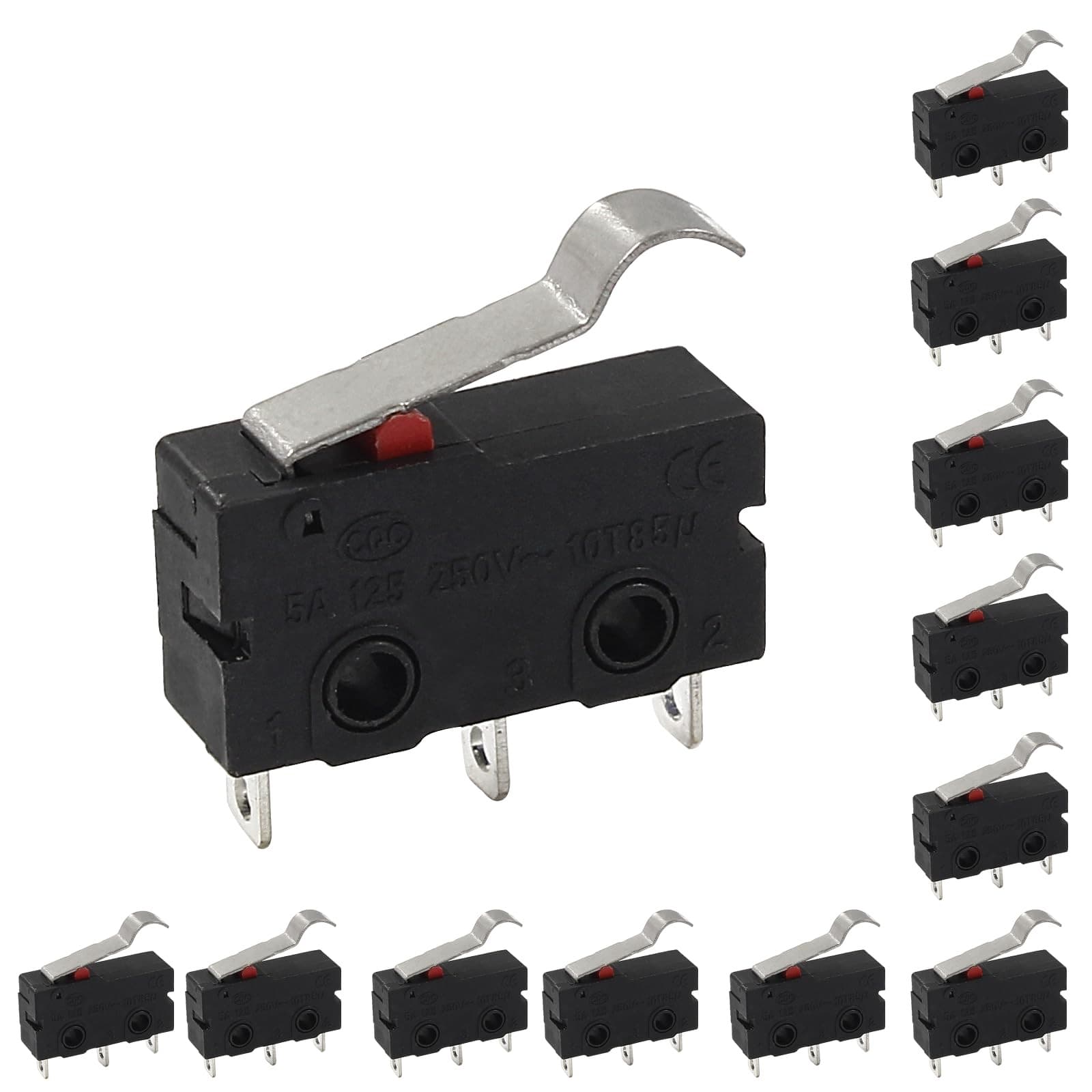Litoexpe 12pcs Mini Micro Limit Switch 5A 125 250V AC SPDT 1NO 1NC Snap Actio...